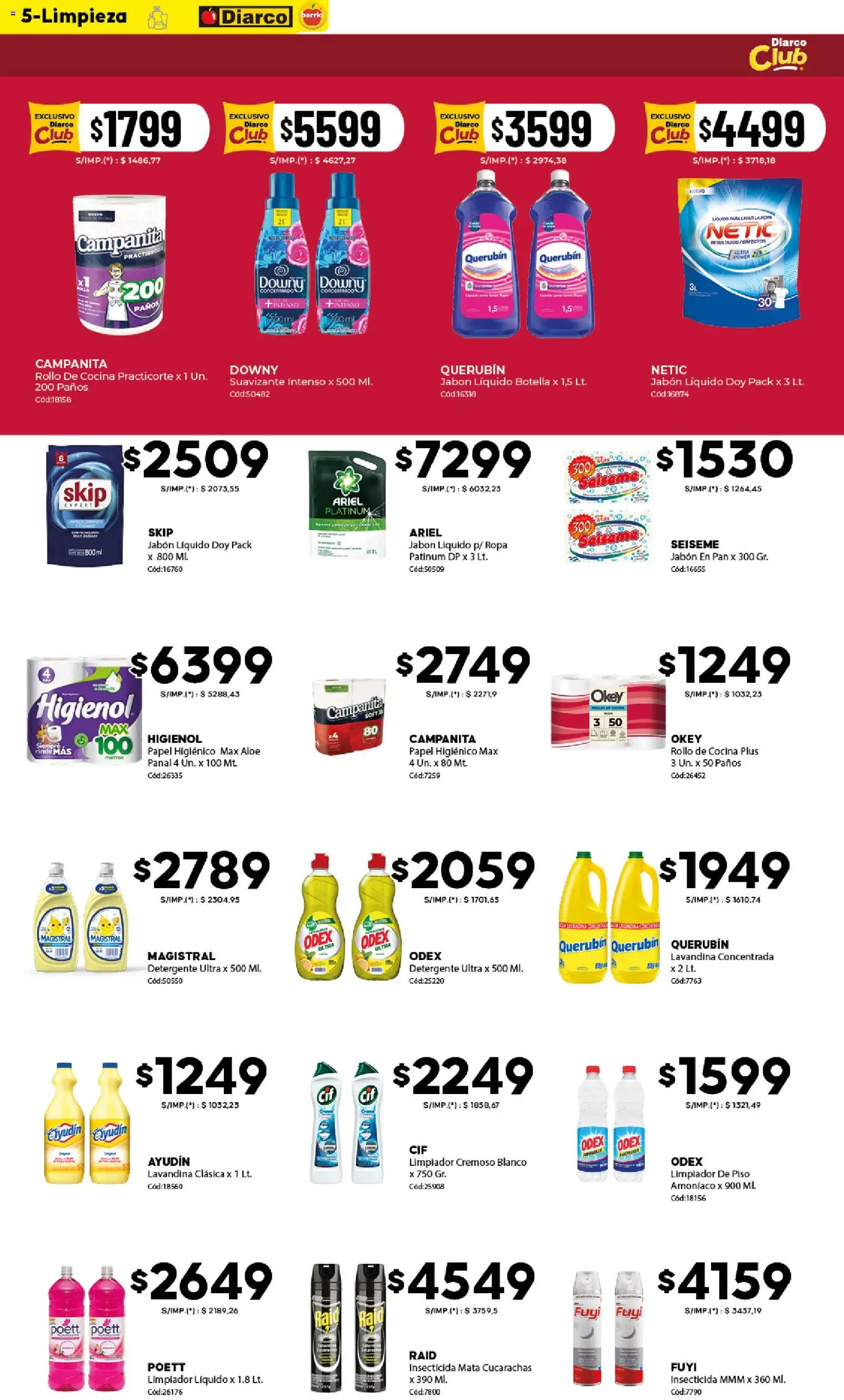 Diarco - Ofertas Diarco Barrio │ válido desde el 22.12.2025 | Página: 5 | Productos: Lavandina, Insecticida, Ropa, Pan