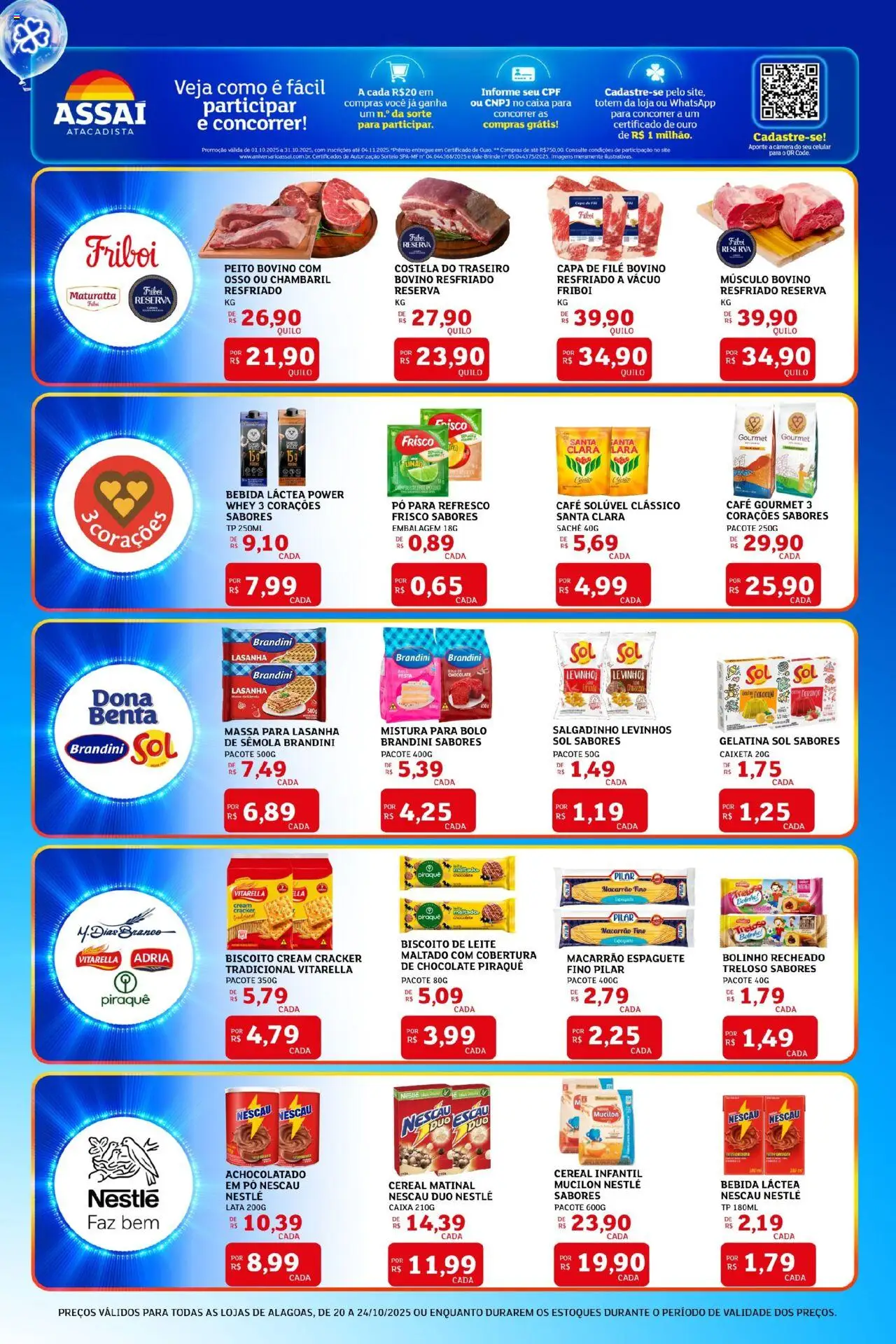 Assaí Atacadista Folheto - válido de 20.10.2025 | Página: 3 | Produtos: Cará, Espaguete, Lasanha, Cream cracker