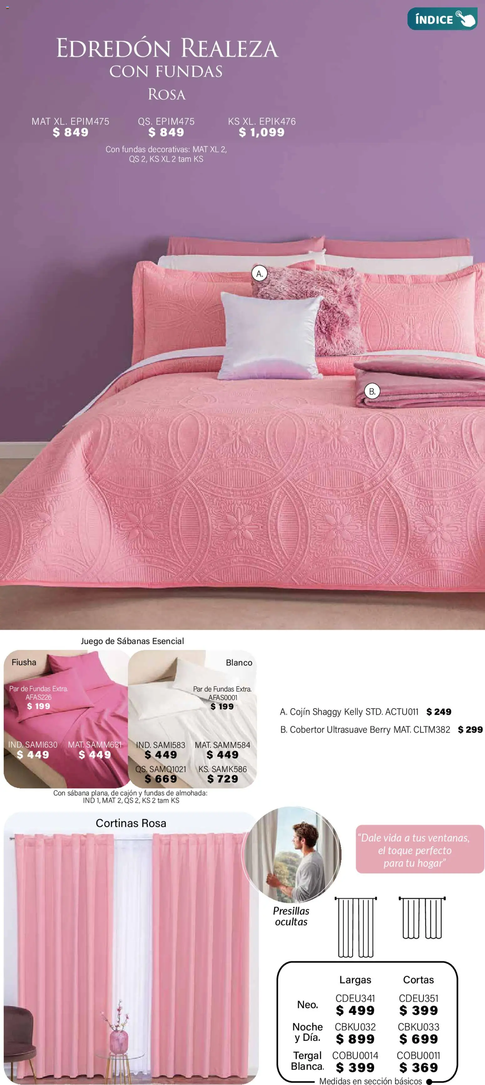 Nuevas ofertas de Colchas Concord válidas en toda la República Mexicana desde el 01.11.2025. ¡Encuentra las mejores ofertas en Colchas Concord Buen Fin! | Página: 57 | Productos: Cobertor, Almohada, Sabanas, Cortinas