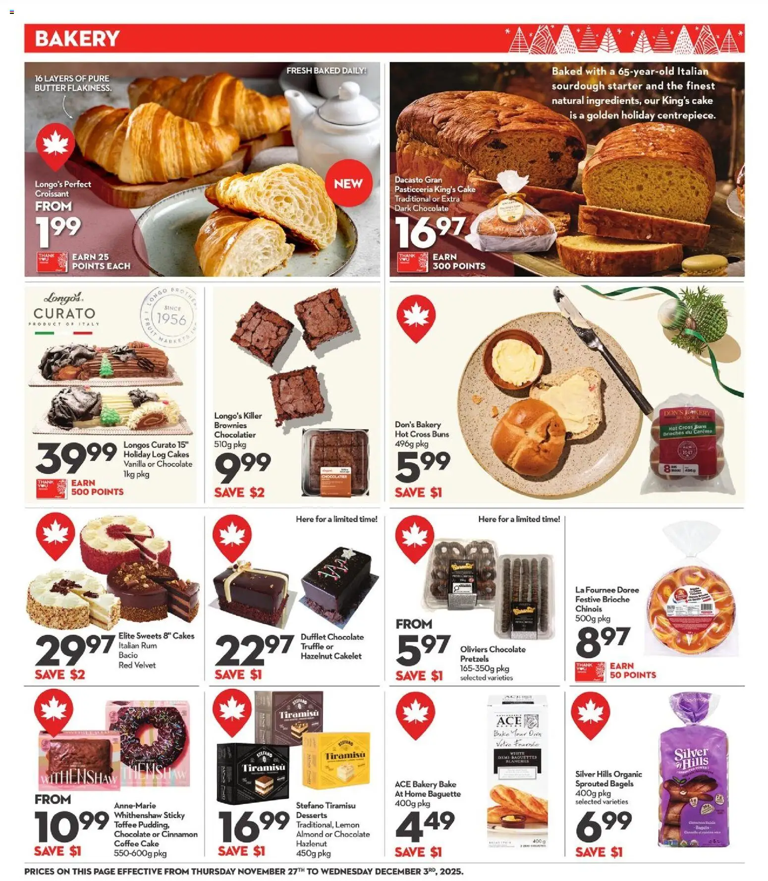 Longo's flyer valid from 27.11.2025 | Page: 10 | Products: Bakery, Butter, Coffee, Chocolate