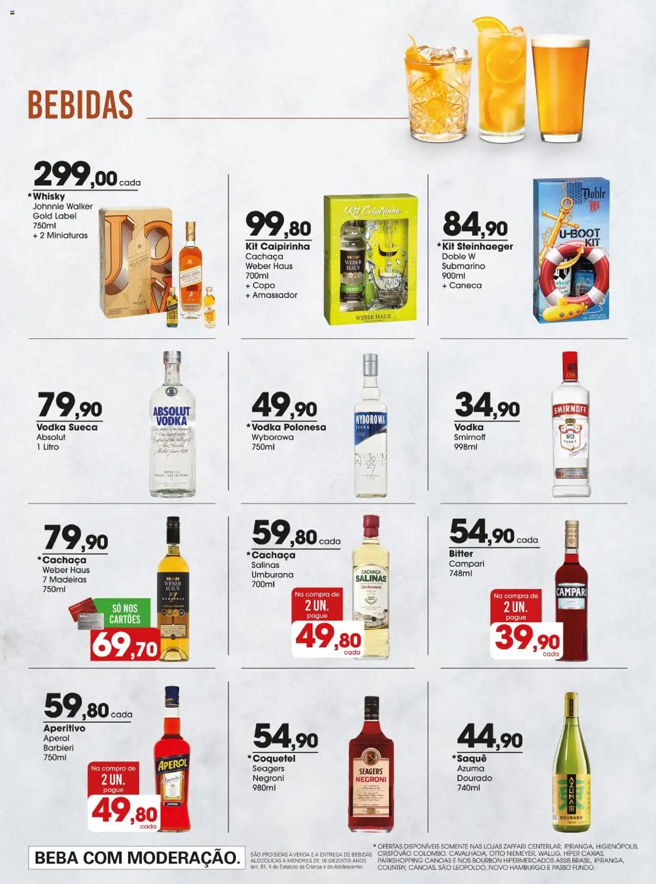 Zaffari Folheto - válido de 29.07.2025 | Página: 17 | Produtos: Whisky, Caneca, Vodka, Campari