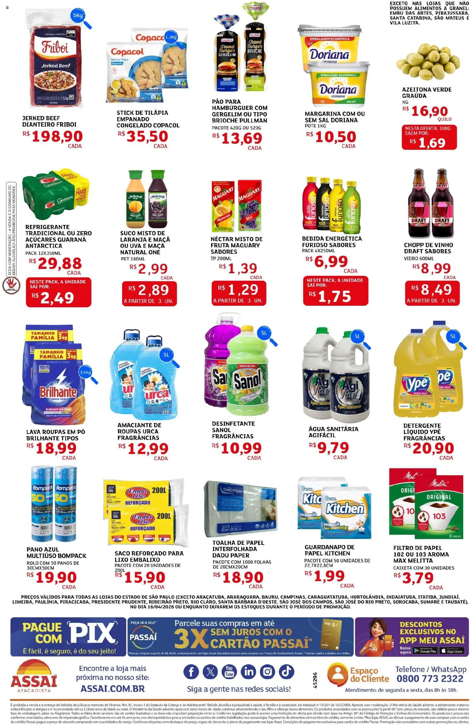 Assaí Atacadista Folheto - válido de 16.04.2026 | Página: 2 | Produtos: Maracujá, Hambúrguer, Margarina, Guardanapo
