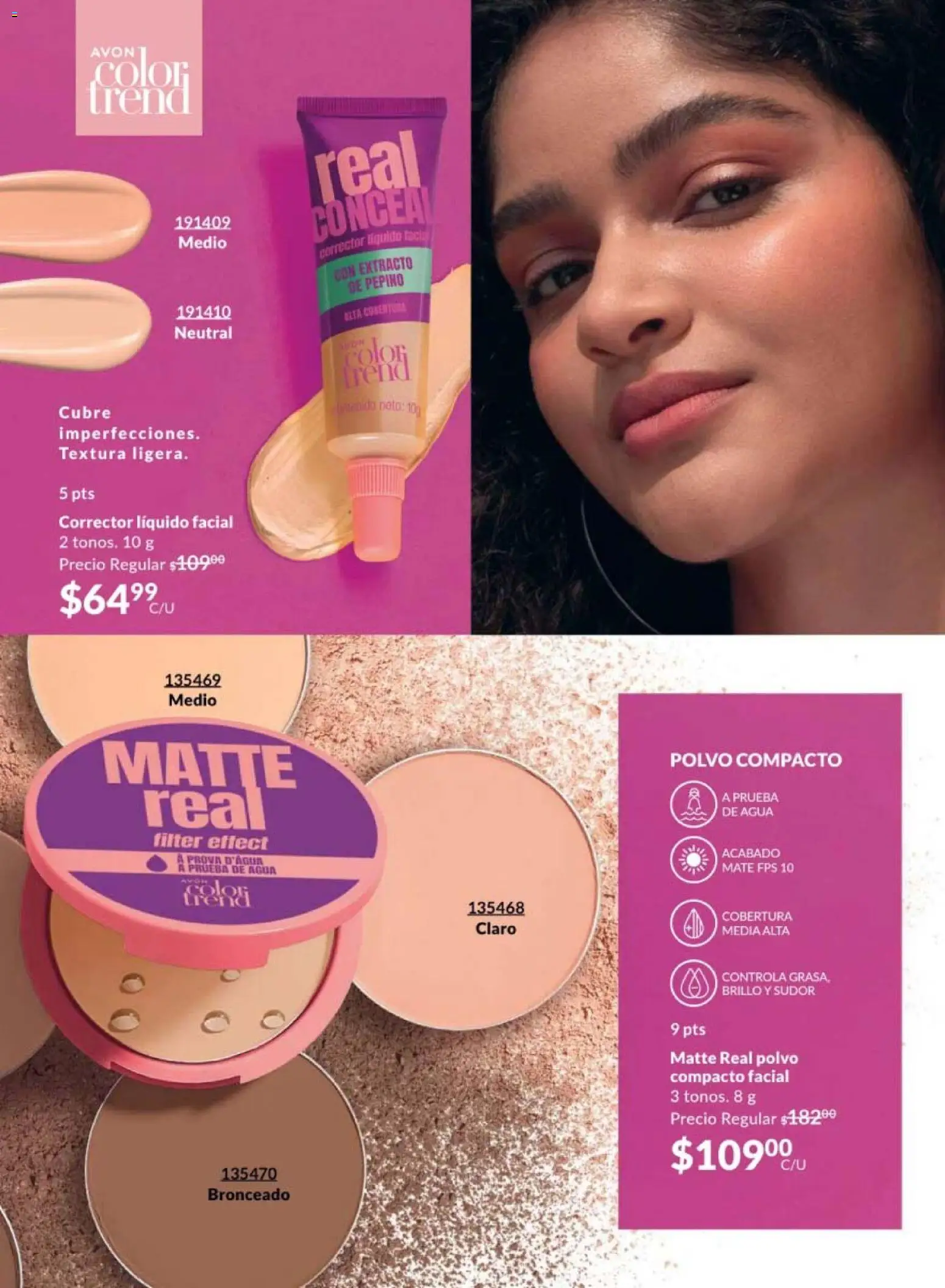 Nuevas ofertas de AVON válidas en toda la República Mexicana desde el 20.02.2026. ¡Encuentra las mejores ofertas en AVON campaña 4 2026! | Página: 46 | Productos: Brillo, Mate, Corrector, Polvo
