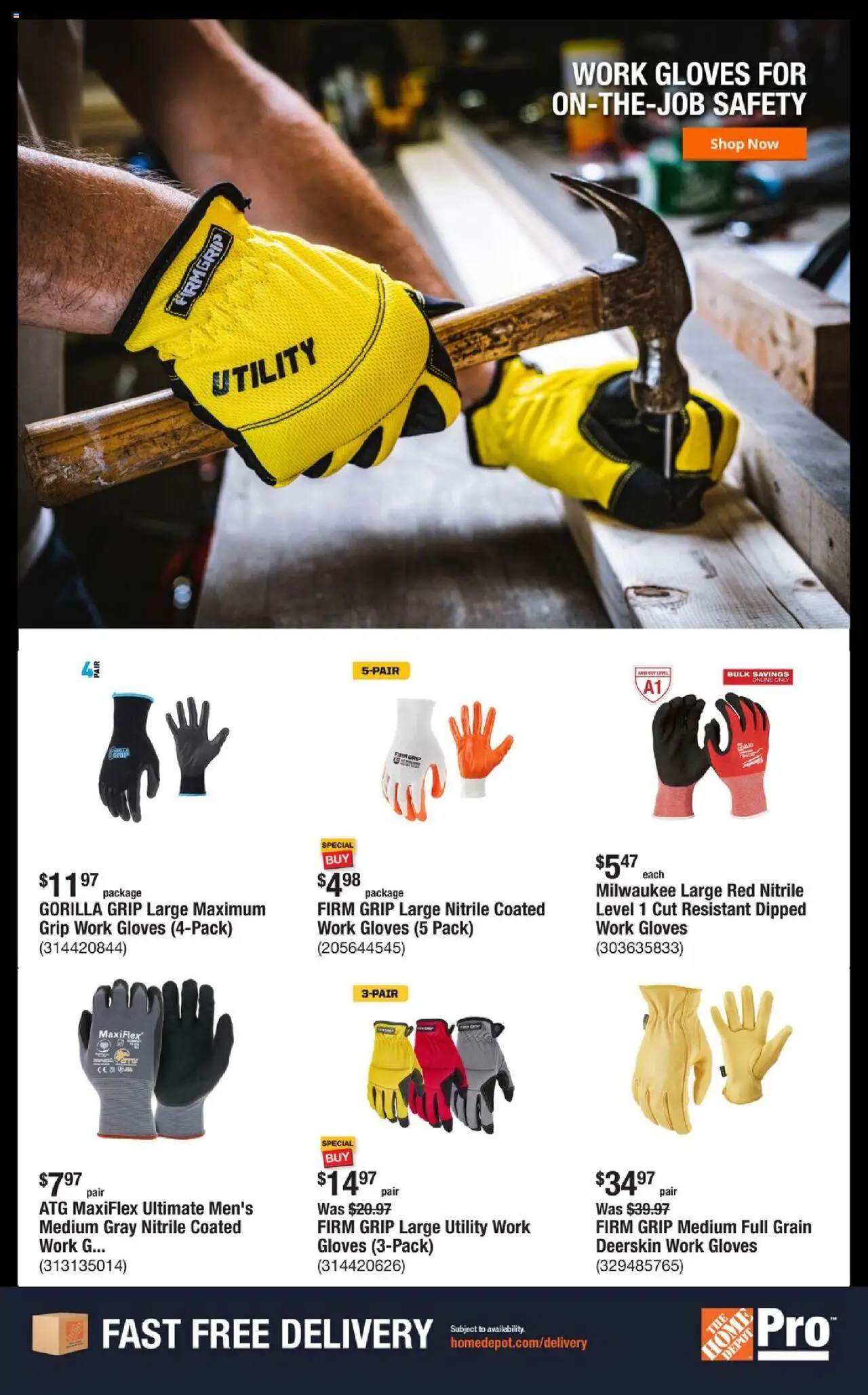 Home Depot Shop Pro Ad - FL - valid from 15.09.2025 | Page: 6 | Products: Gloves
