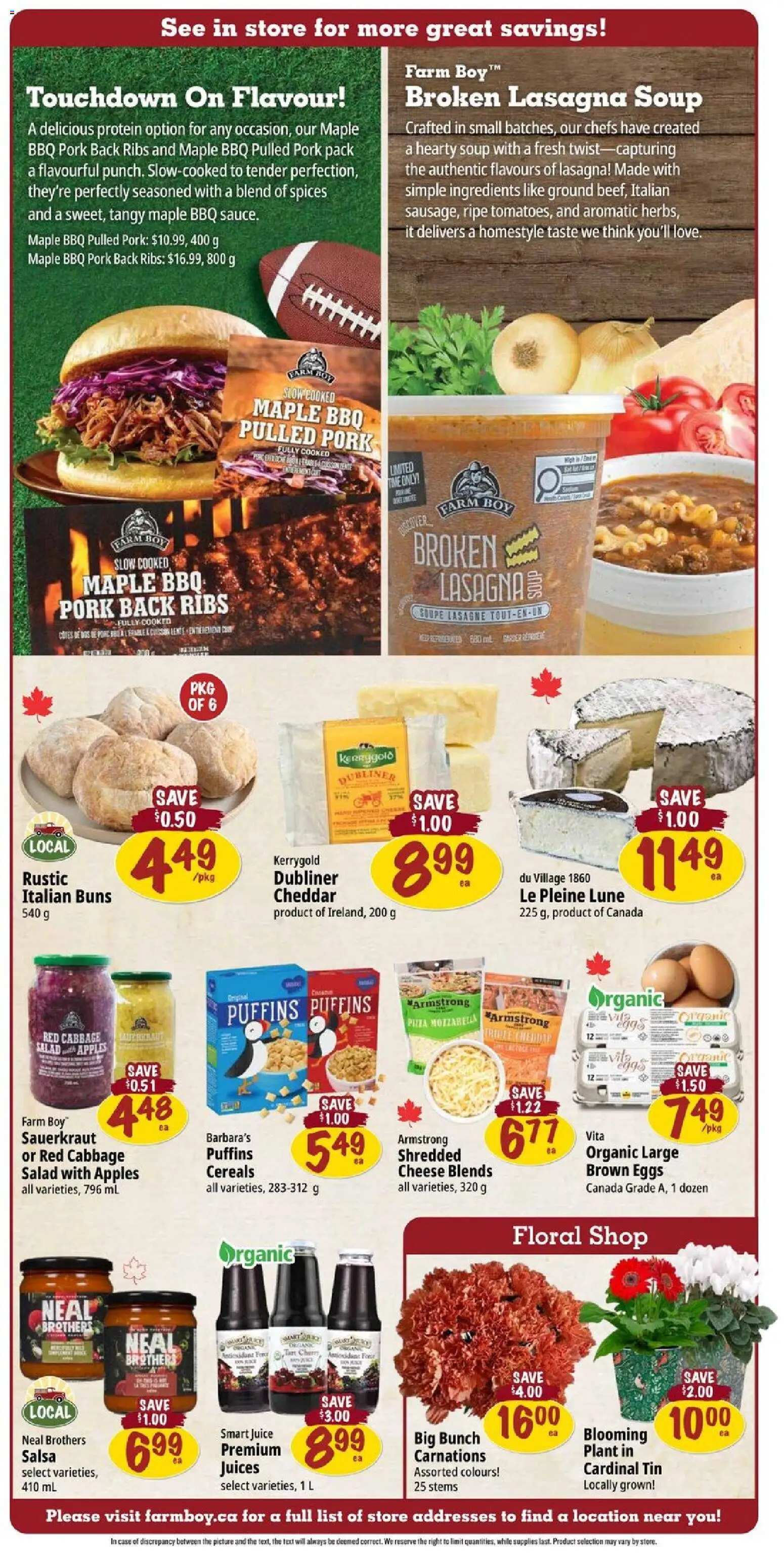 Farm Boy flyer valid from 13.11.2025 | Page: 3 | Products: Cheese, Juice, Pork, Apples