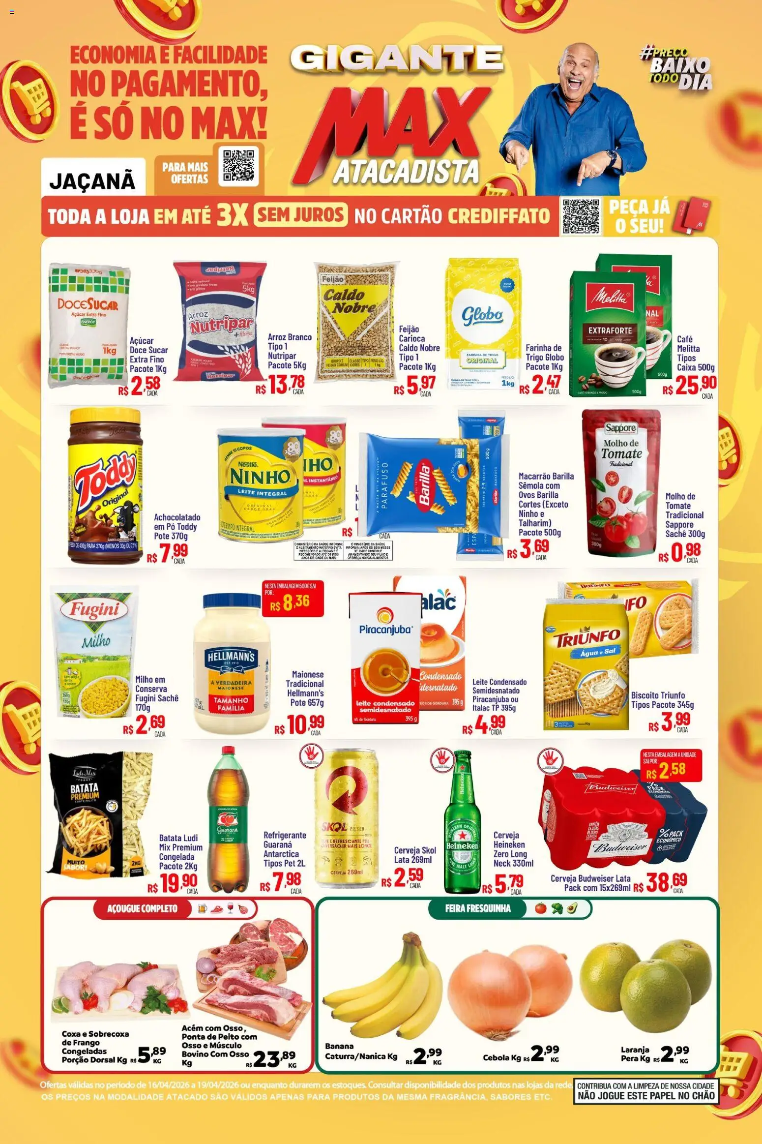 Max Atacadista Folheto - válido de 16.04.2026 | Página: 1 | Produtos: Café, Macarrão, Copos, Maionese