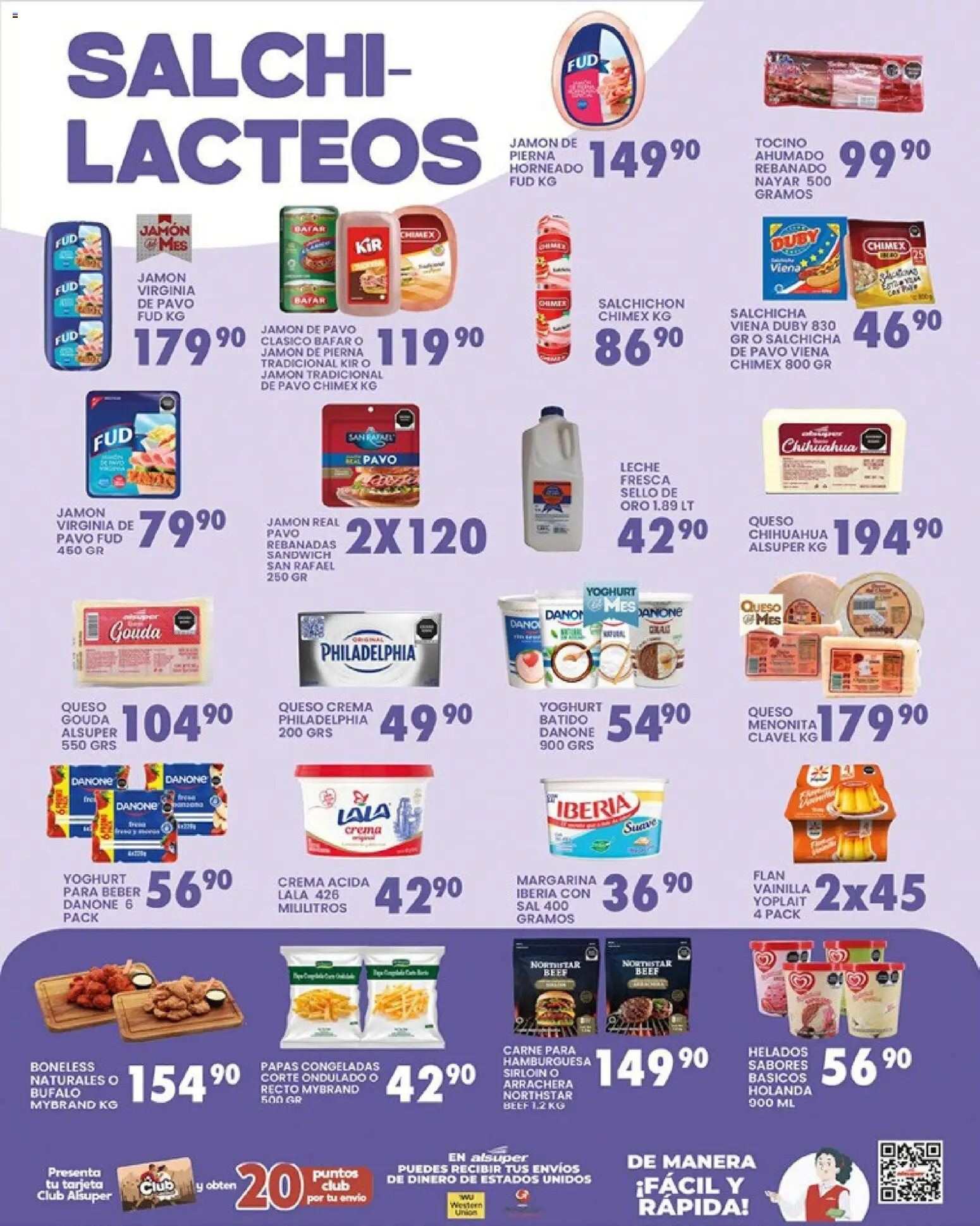Nuevas ofertas de Alsuper válidas en toda la República Mexicana desde el 10.03.2026. ¡Encuentra las mejores ofertas en Alsuper folleto Chihuahua-Ciudad! | Página: 3 | Productos: Queso crema, Queso, Jamón, Salami