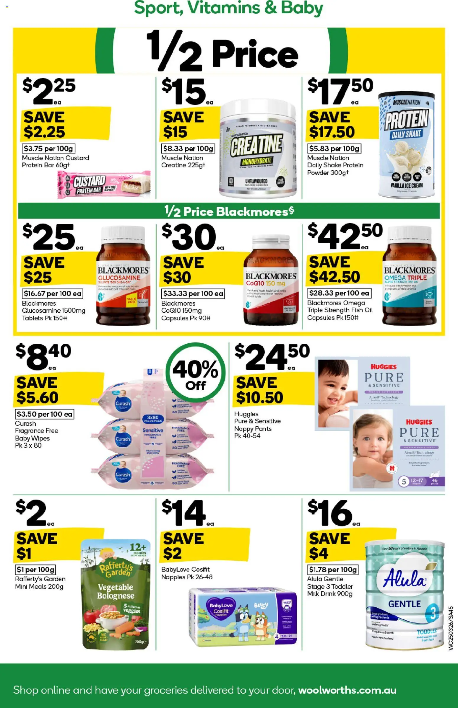 Woolworths catalogue - valid from 25.03.2026 | Page: 45 | Products: Fragrance, Powder, Oil, Nappies