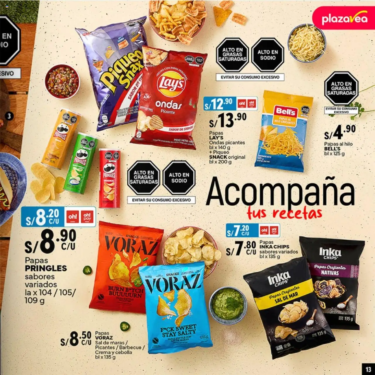 Catálogo Plaza Vea válido desde 13.06.2025 | Página: 13 | Productos: Papas fritas, Crema, Papas, Peso