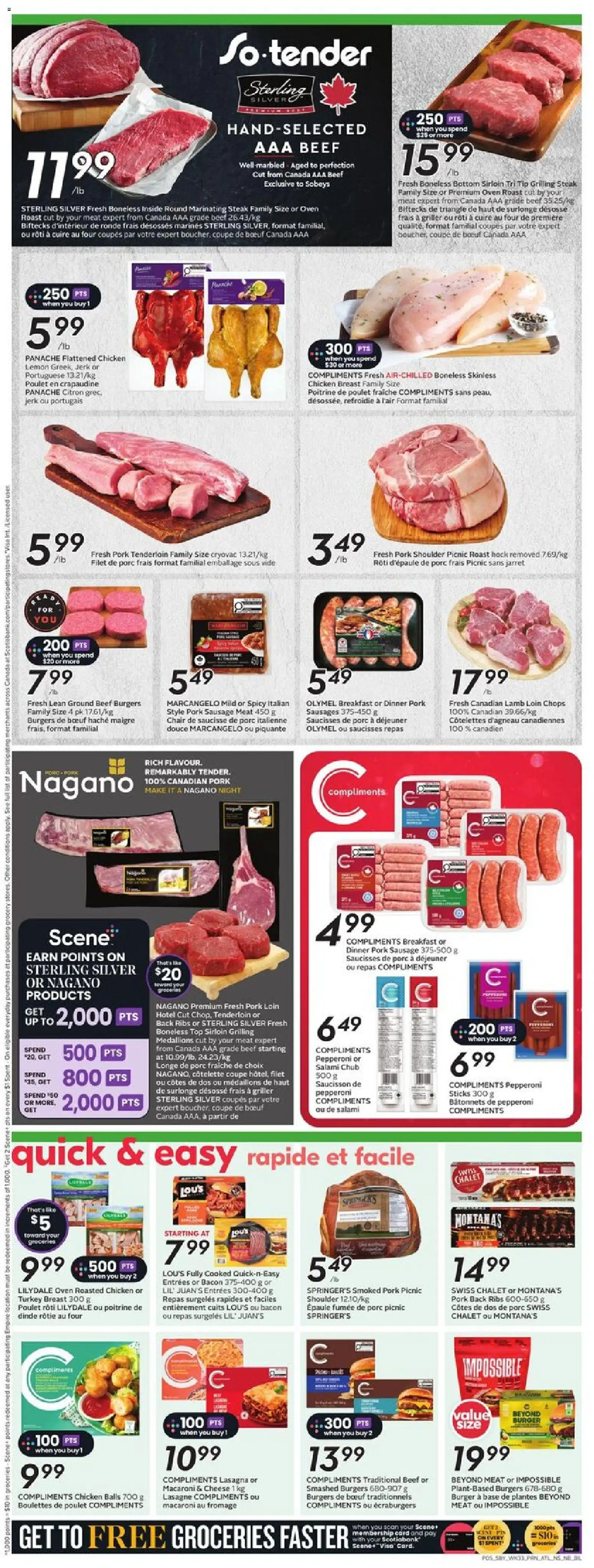 Sobeys flyer valid from 11.12.2025 | Page: 8 | Products: Beef, Oven, Chair, Pork