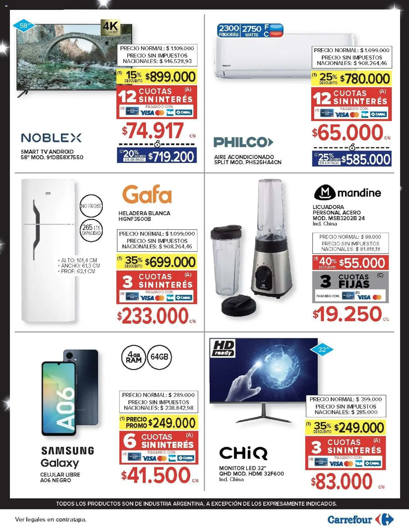 Carrefour - Ofertas - Chubut │ válido desde el 31.10.2025 | Página: 13 | Productos: Monitor, Aire acondicionado, Heladera, Licuadora