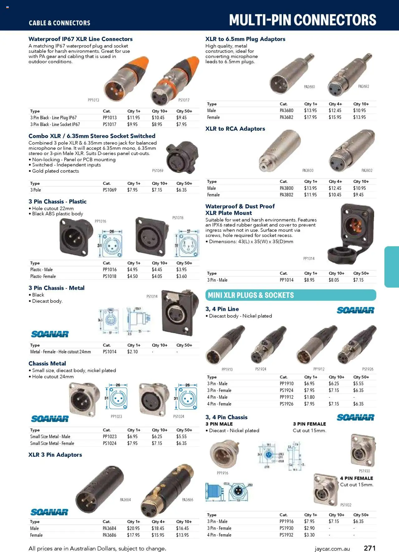 Jaycar catalogue - valid from 09.07.2025 | Page: 271 | Products: Socket, Cable, Microphone, Stereo