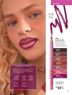 Avon - Campanha 04 - Pré-Visualização do folheto da loja Avon, válido de 18.02.2026 | Página: 67 | Produtos: Delineador, Lápis, Leite, Vinho