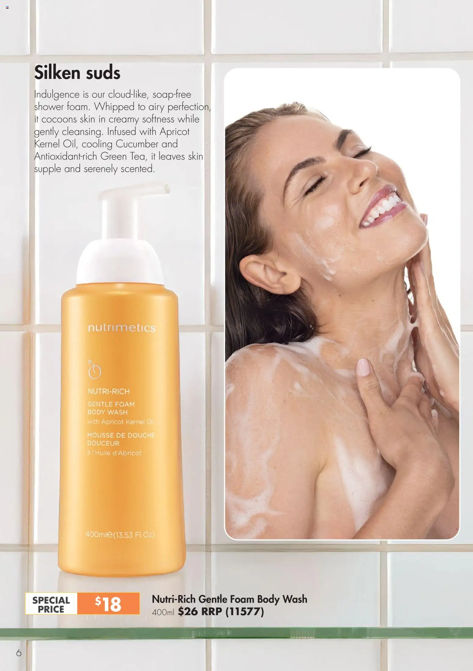 Nutrimetics catalogue - valid from 01.01.2026 | Page: 6 | Products: Shower, Oil, Mousse