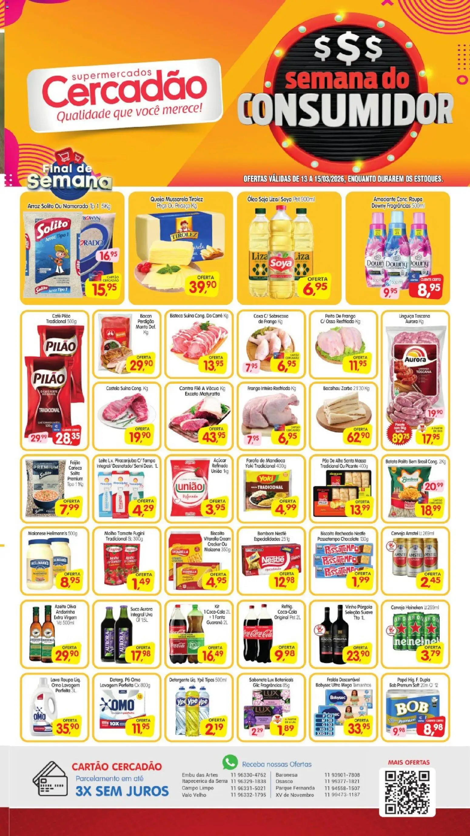 Cercadão Folheto - válido de 13.03.2026 | Página: 1 | Produtos: Pó, Linguiça, Suco, Massa