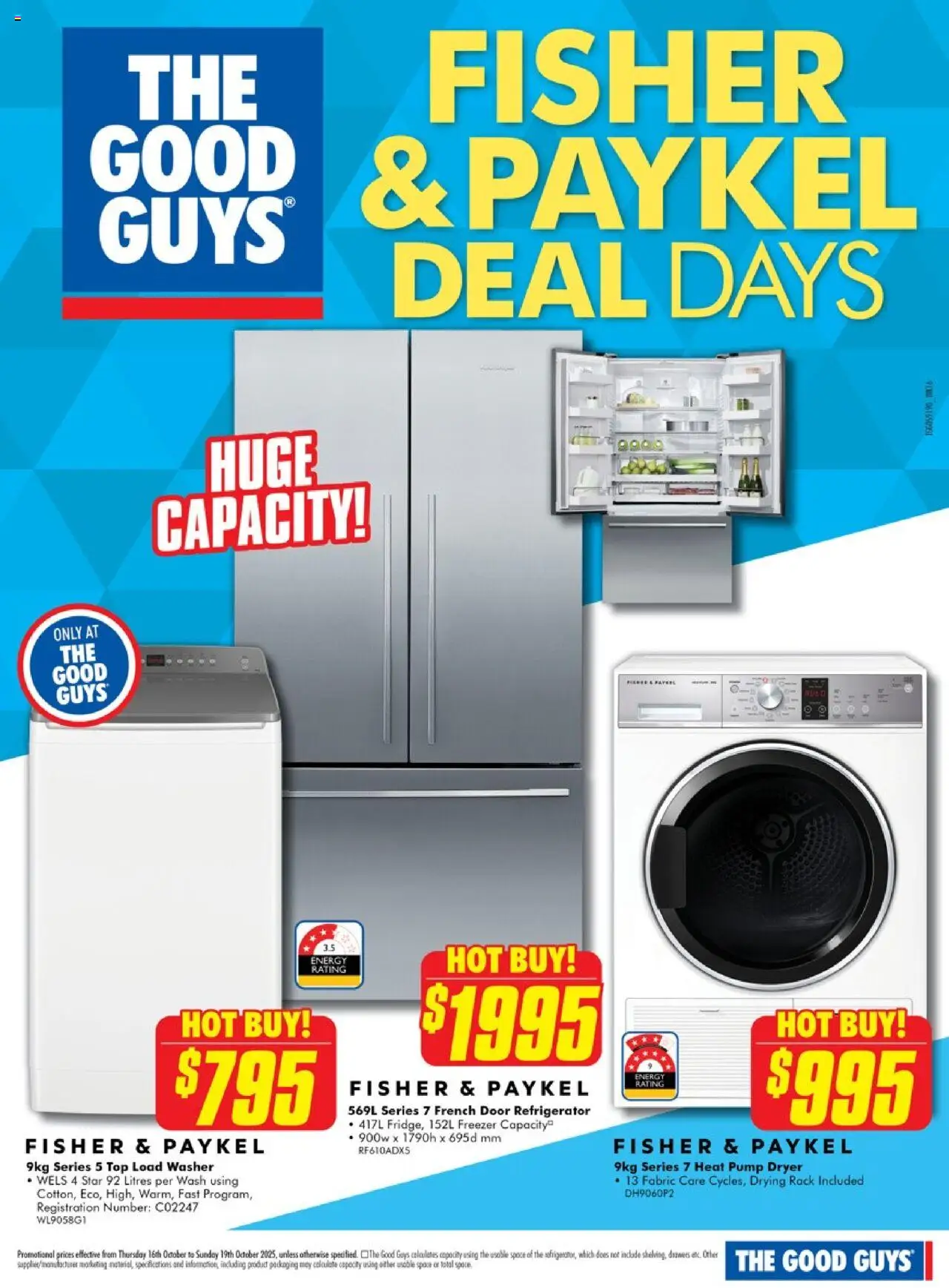 The Good Guys catalogue - valid from 15.10.2025 | Page: 3 | Products: Freezer, Refrigerator, Dryer, Washer