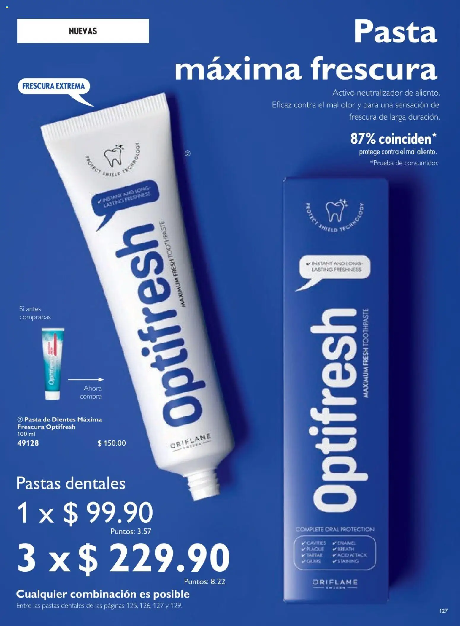 Nuevas ofertas de Oriflame válidas en toda la República Mexicana desde el 28.03.2026. ¡Encuentra las mejores ofertas en Oriflame campaña 5 2026! | Página: 127 | Productos: Pasta