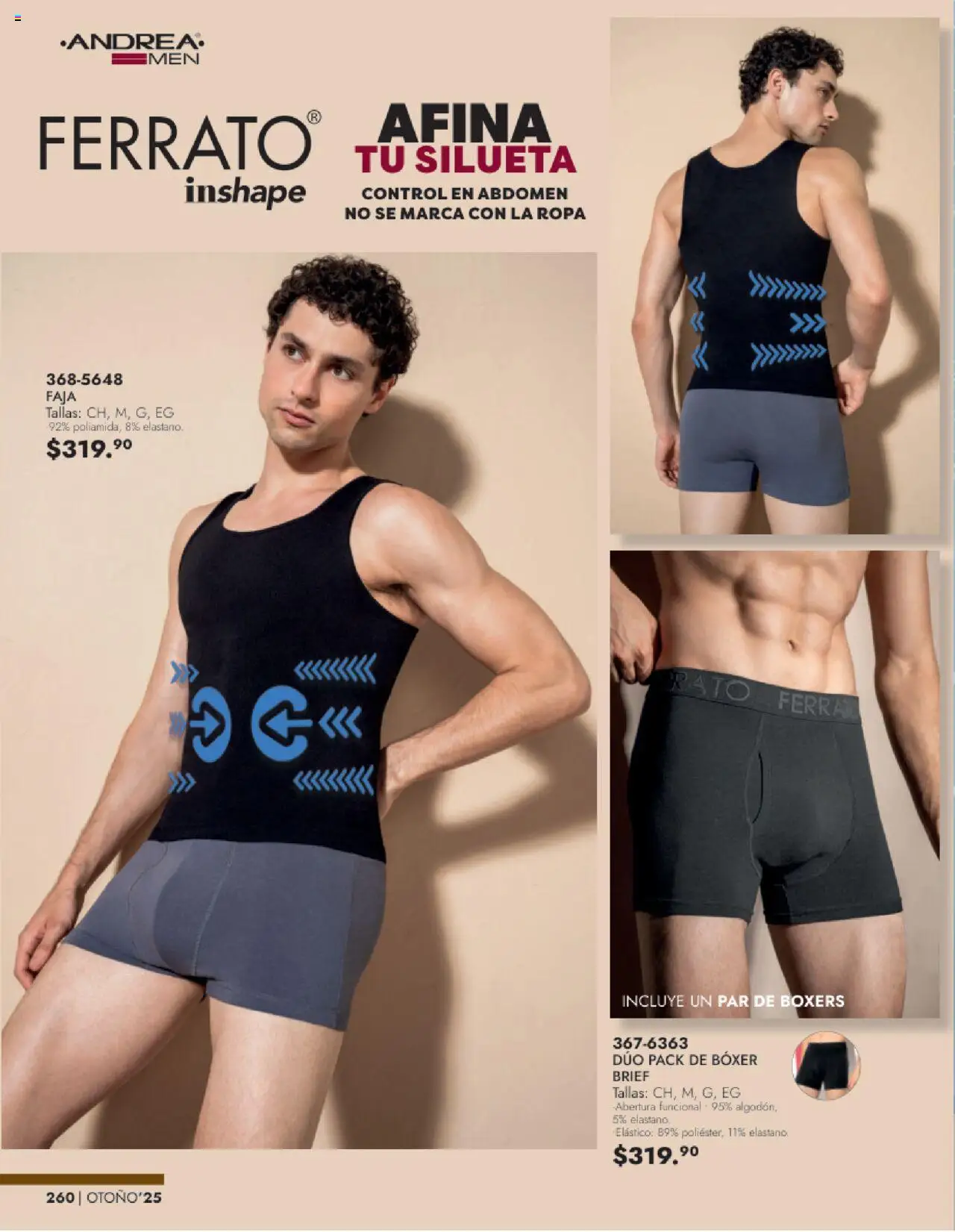Nuevas ofertas de Andrea válidas en toda la República Mexicana desde el 24.08.2025. ¡Encuentra las mejores ofertas en Andrea - Catálogo Vestir Caballero! | Página: 98 | Productos: Boxers, Ropa, Faja
