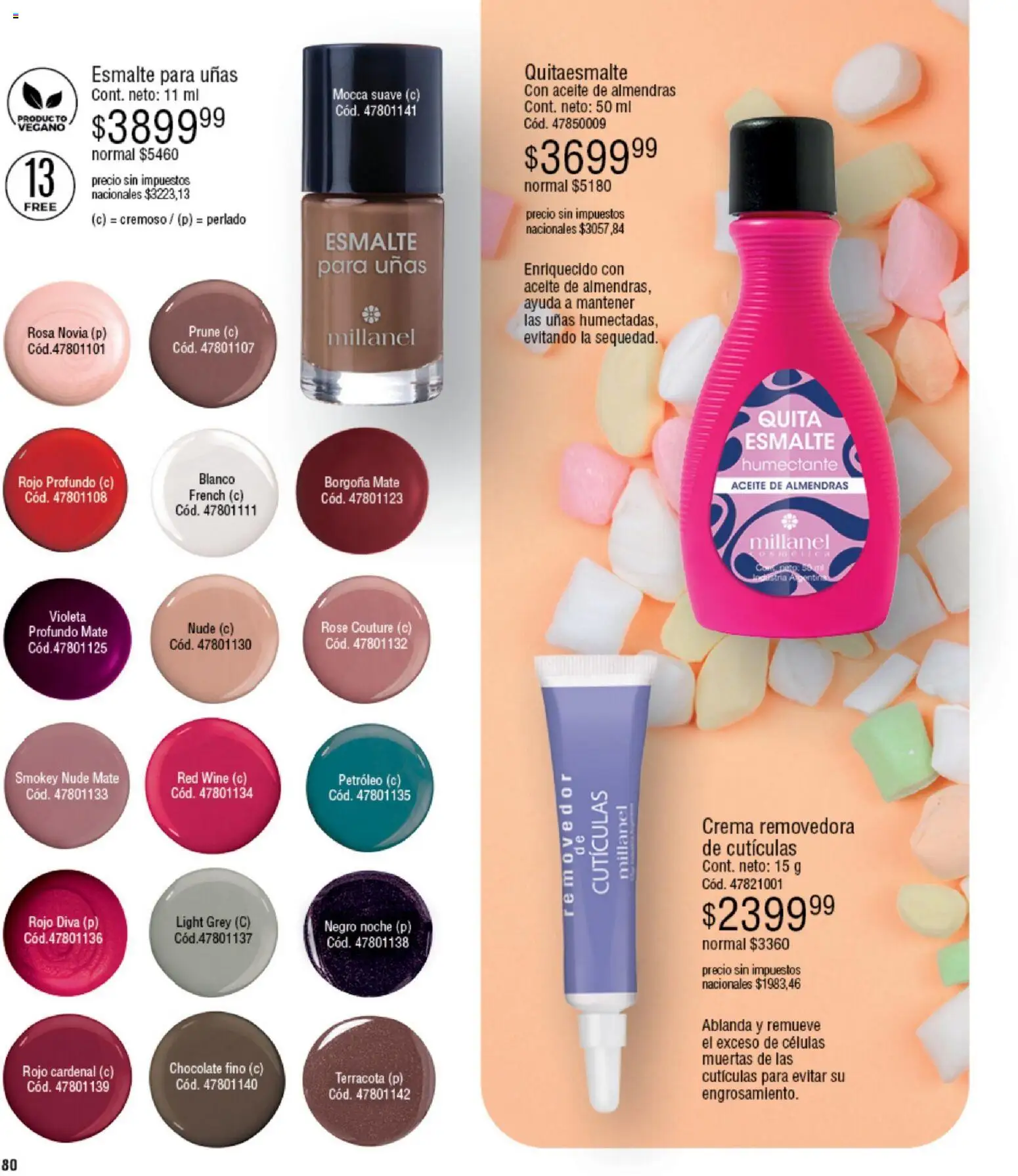 Millanel - Catálogo │ válido desde el 02.02.2026 | Página: 80 | Productos: Almendras, Aceite, Chocolate, Crema