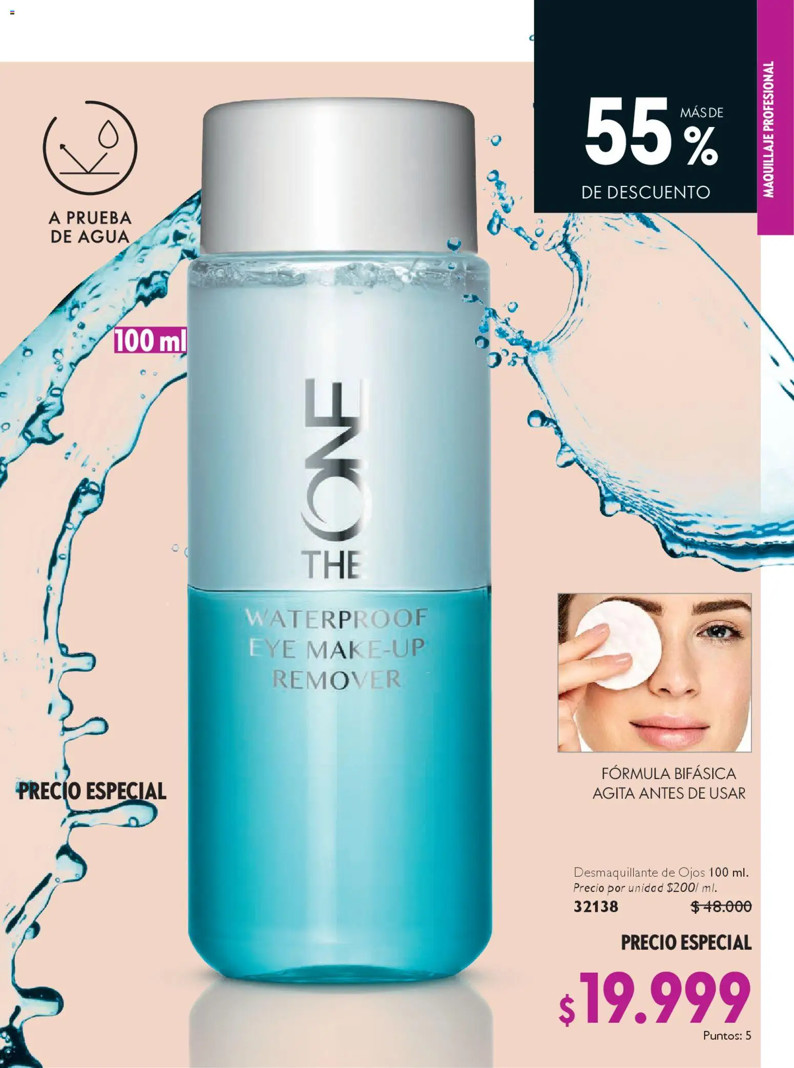 Oriflame revista - valida desde el 27.12.2025 | Página: 19 | Productos: Agua, Maquillaje, Desmaquillante de ojos, Desmaquillante
