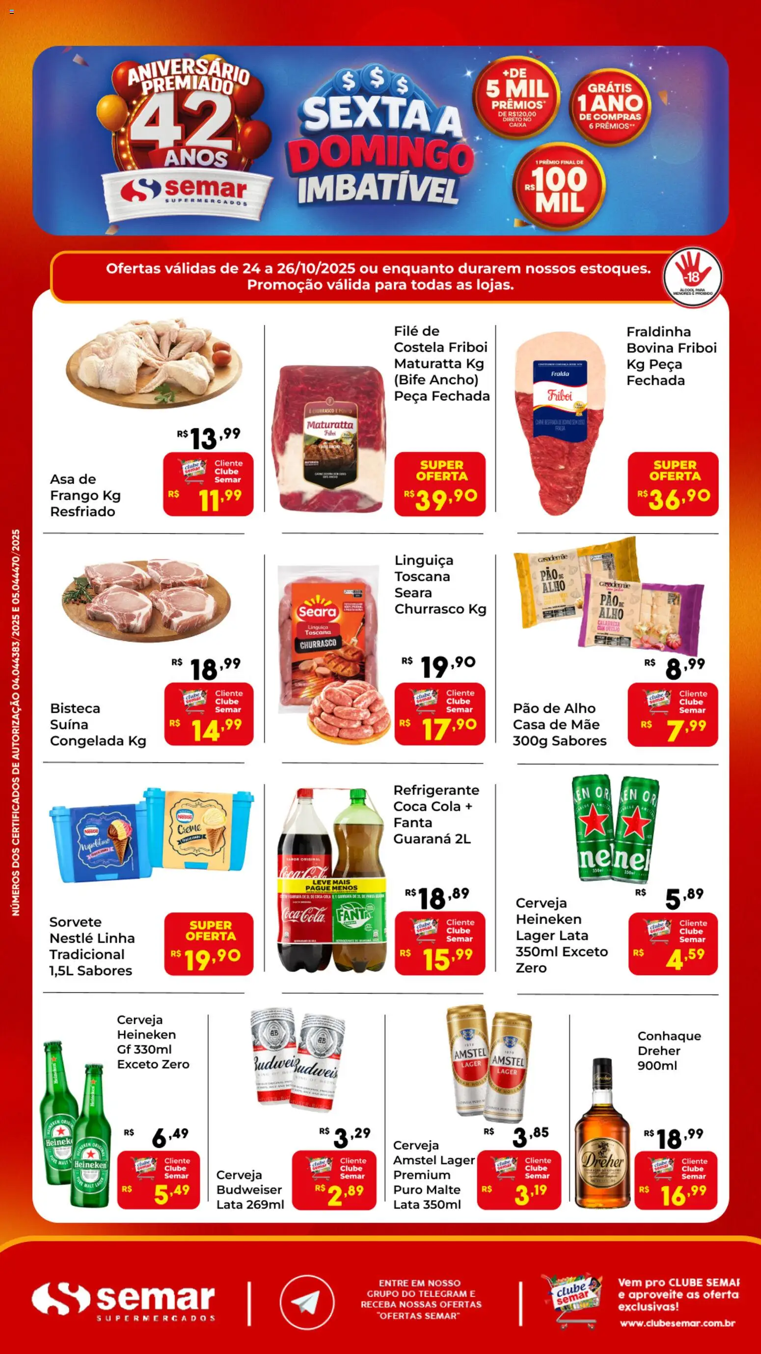 Semar Supermercado Folheto - válido de 24.10.2025 | Página: 1 | Produtos: Alho, Pao de alho, Pão, Creme