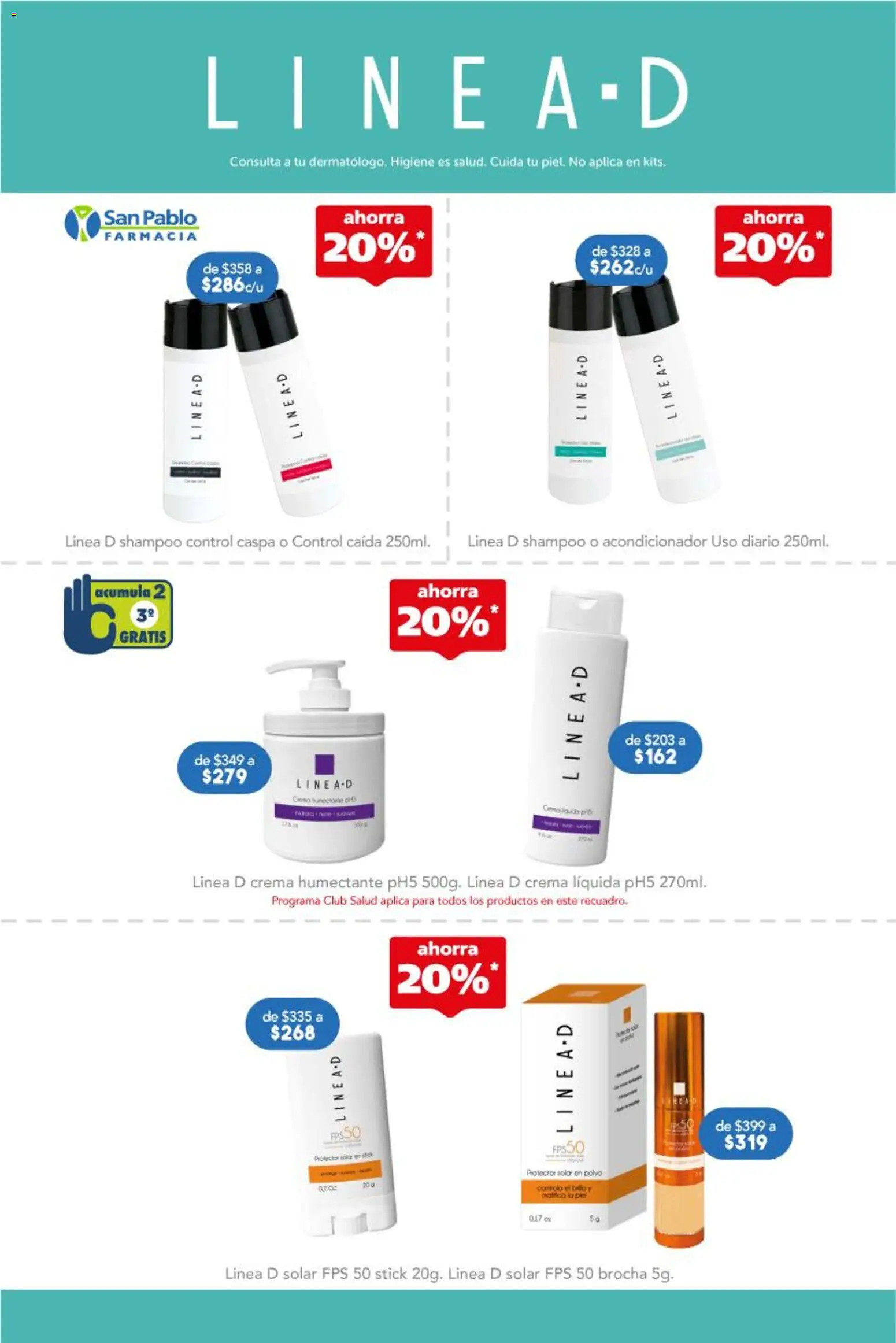 Nuevas ofertas de Farmacia San Pablo válidas en toda la República Mexicana desde el 22.02.2026. ¡Encuentra las mejores ofertas en Farmacia San Pablo catálogo! | Página: 11 | Productos: Crema, Polvo, Acondicionador, Protector solar