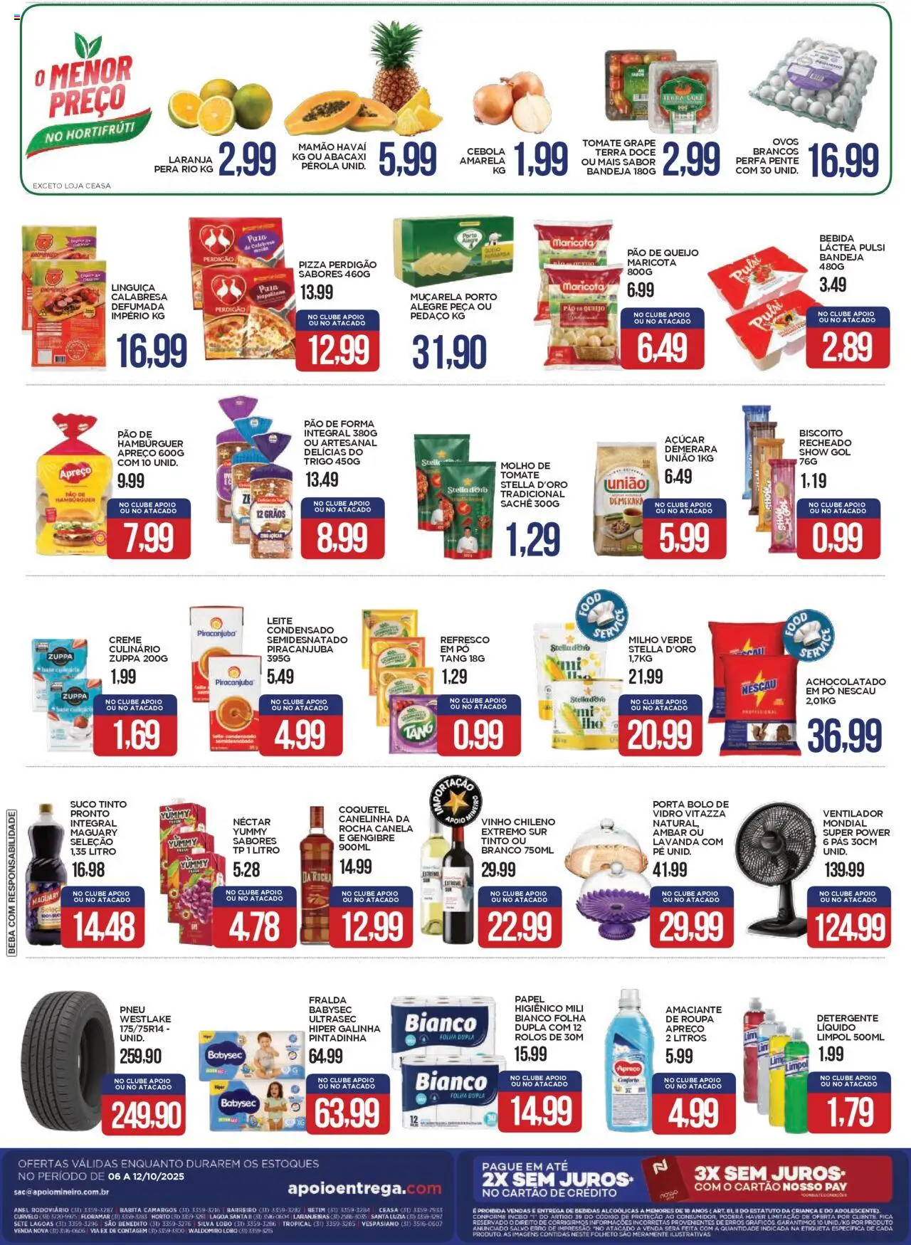 Apoio Mineiro Folheto - válido de 06.10.2025 | Página: 2 | Produtos: Biscoito, Refresco, Base, Creme