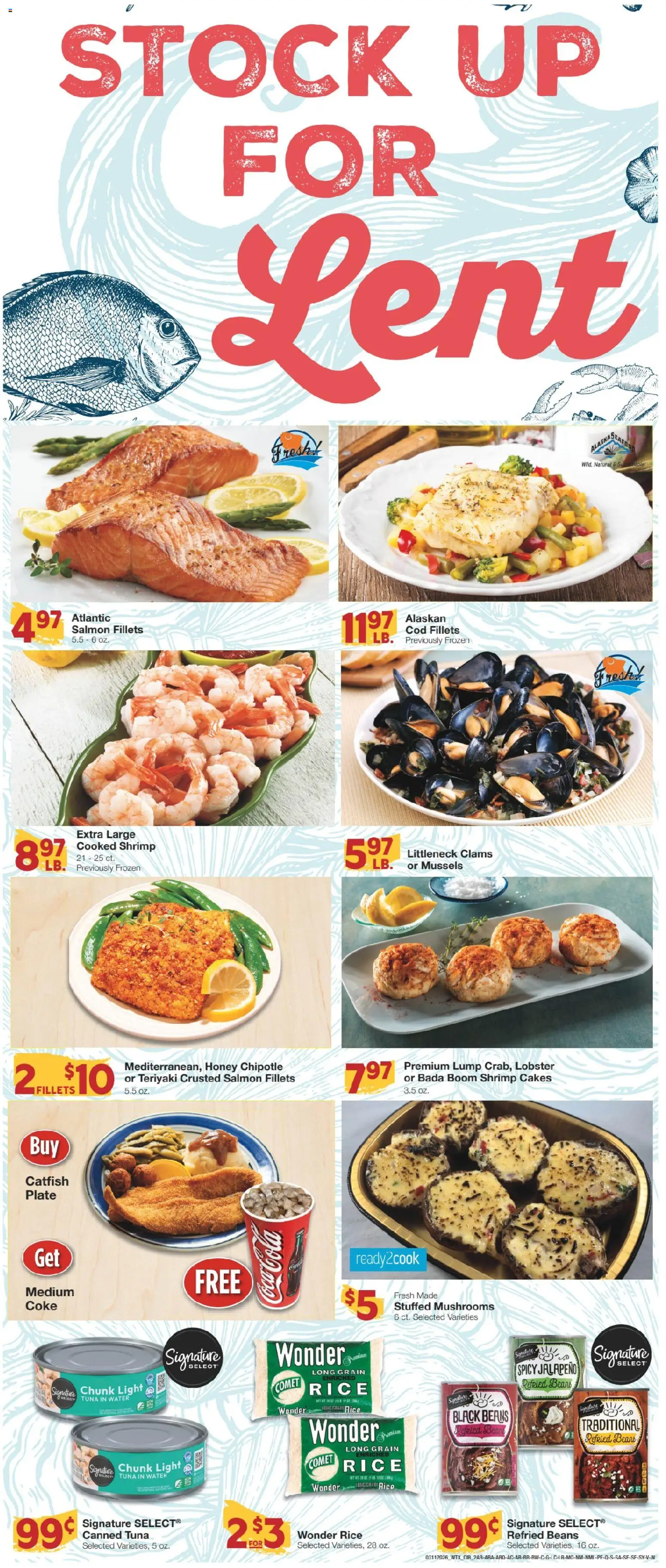 United Supermarkets Weekly Ad - valid from 10.03.2026 | Page: 2 | Products: Mushrooms, Rice, Water