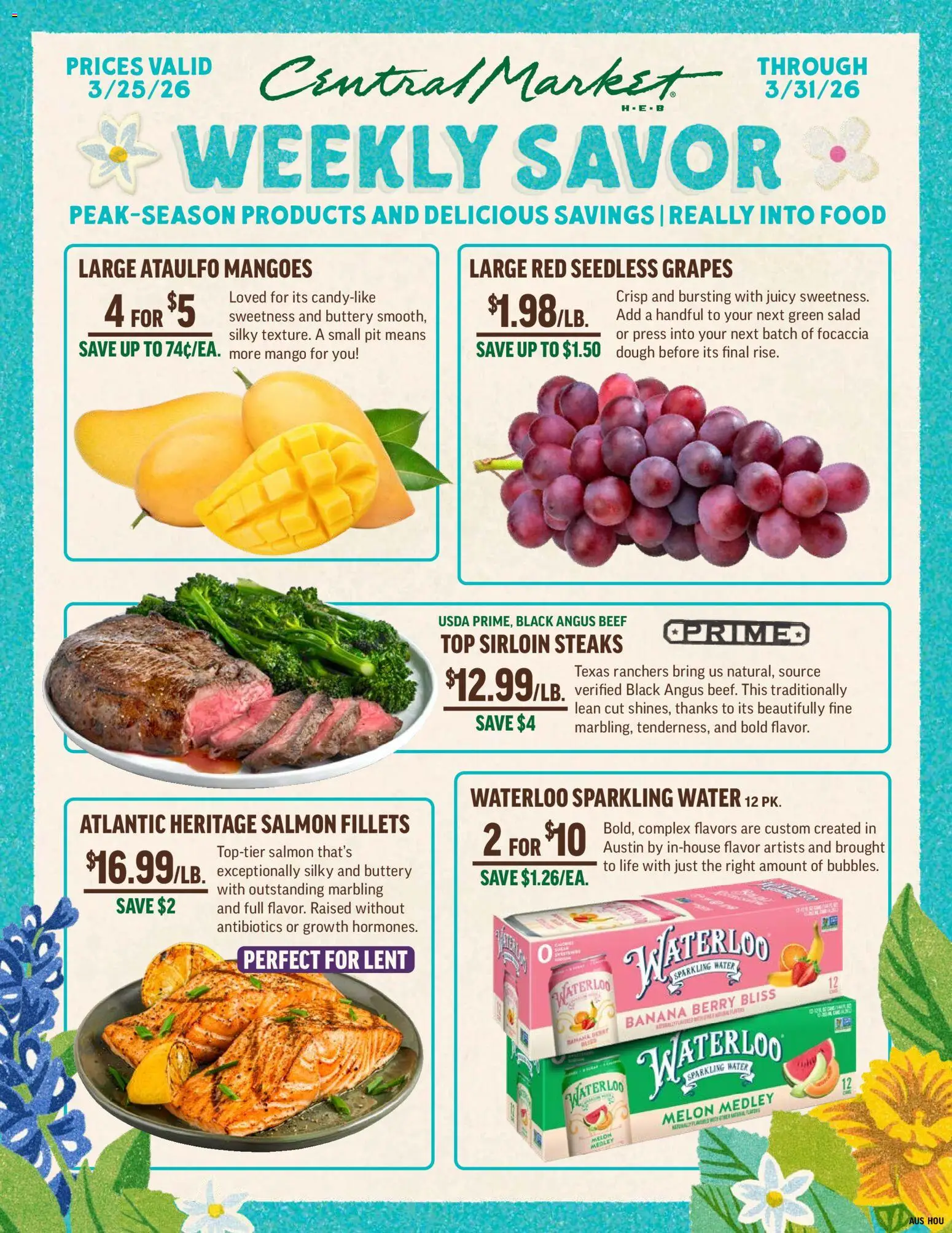 Central Market Weekly Ad - valid from 25.03.2026 | Page: 1 | Products: Press, Mango, Grapes, Melon