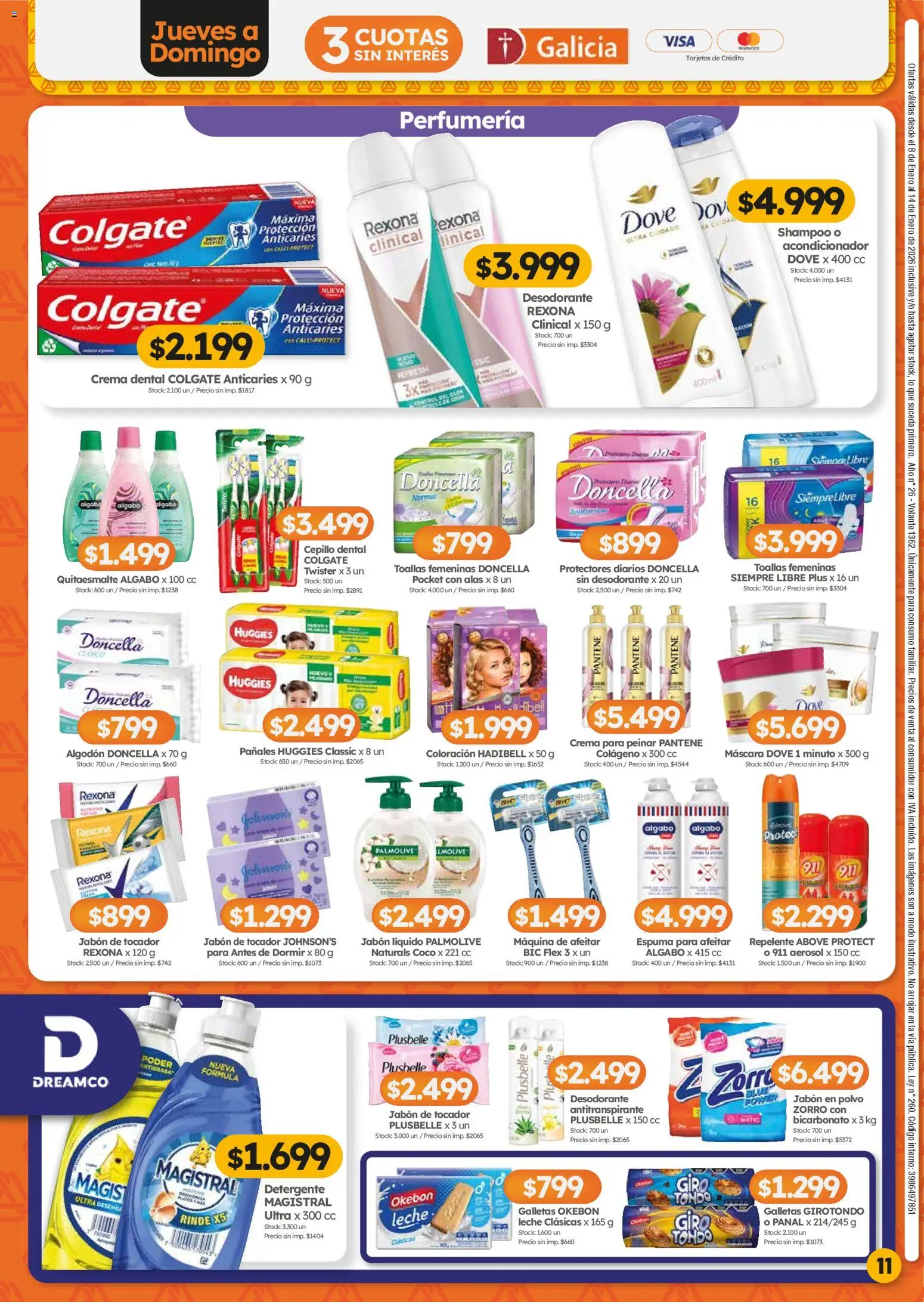 Cordiez ofertas │ válido desde el 08.01.2026 | Página: 11 | Productos: Máscara, Acondicionador, Antitranspirante, Protectores diarios