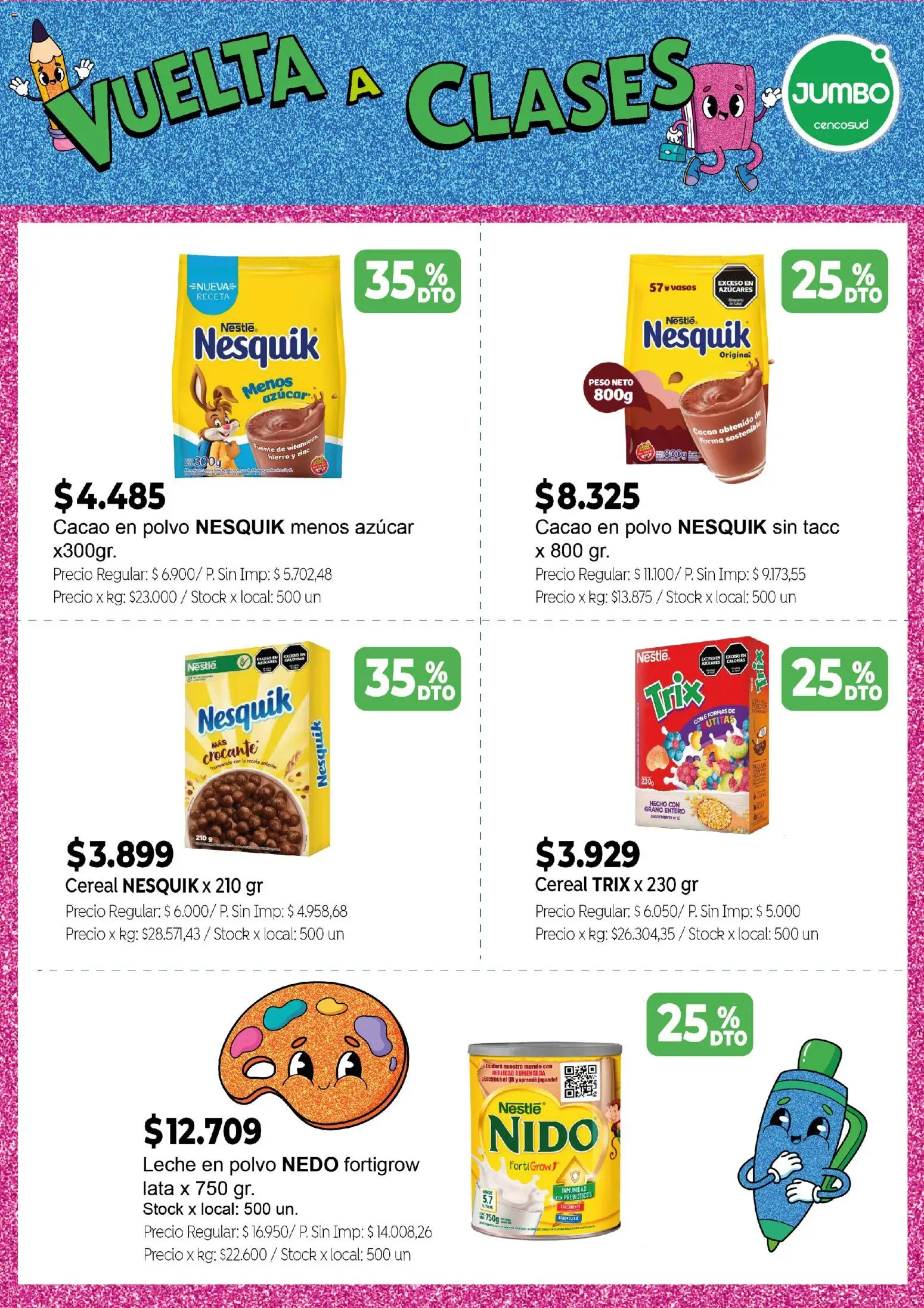 Jumbo - Especial Listos Para El Cole │ válido desde el 18.02.2026 | Página: 8 | Productos: Peso, Azucar, Leche en polvo, Cacao