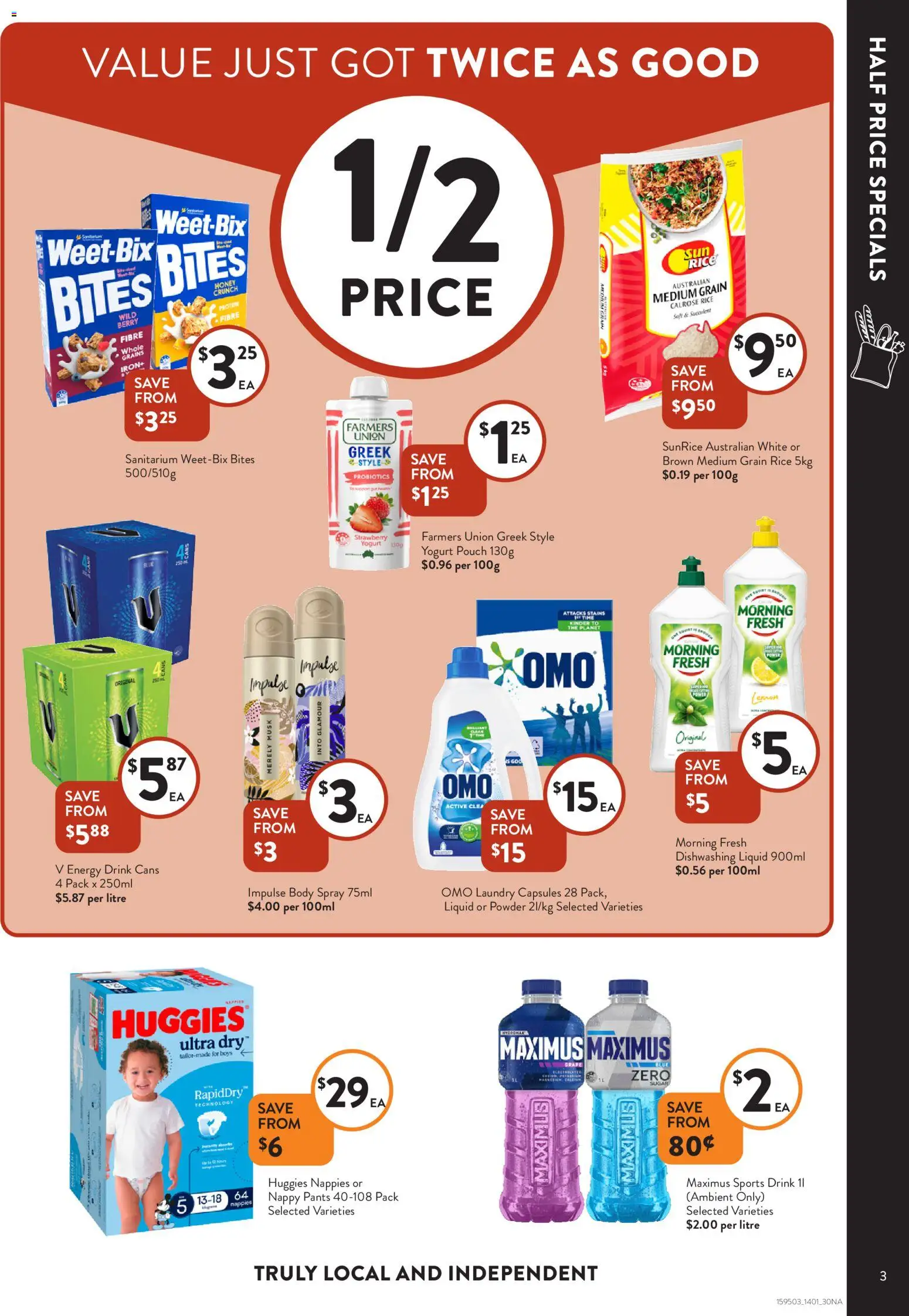 Foodworks catalogue - valid from 13.01.2026 | Page: 3 | Products: Powder, Energy drink, Pants, Iron