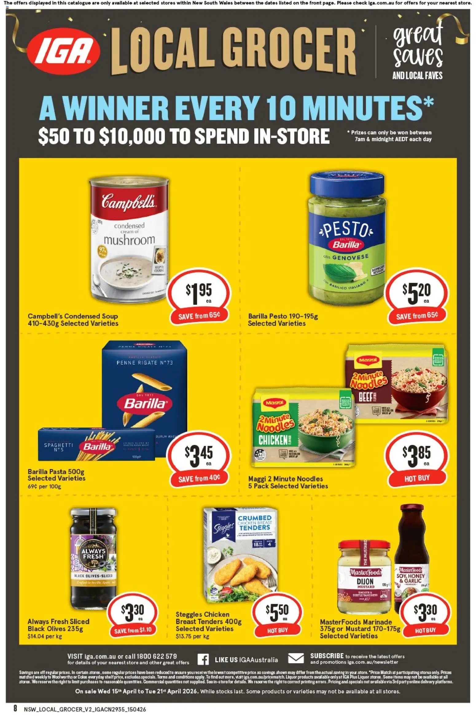 IGA catalogue - valid from 15.04.2026 | Page: 8 | Products: Box, Yoghurt, Chocolate, Fridge