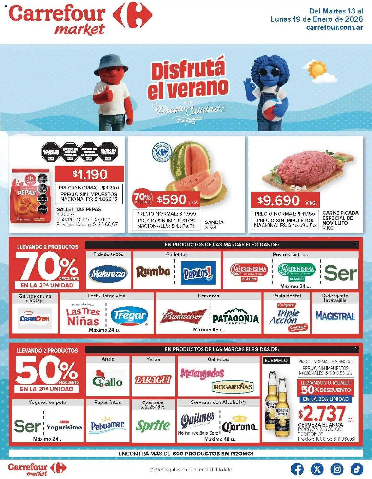 Carrefour ofertas │ válido desde el 13.01.2026 | Página: 37 | Productos: Detergente, Leche, Yogur, Pasta