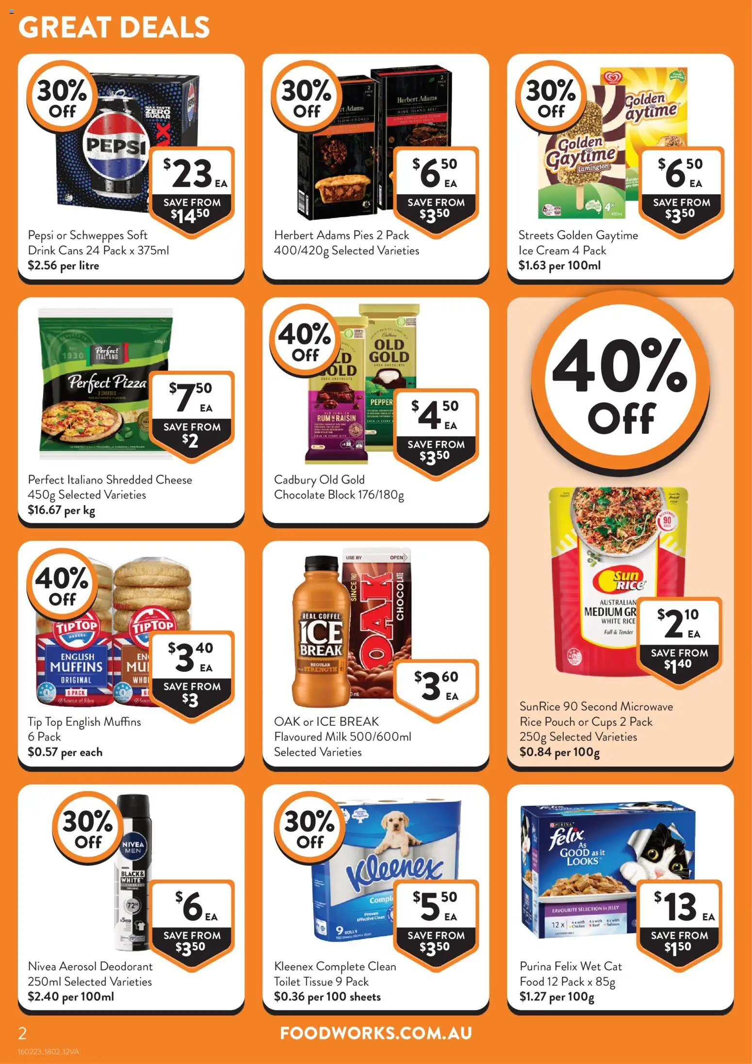 Foodworks catalogue - valid from 18.02.2026 | Page: 2 | Products: Toilet, Deodorant, Cream, Rum