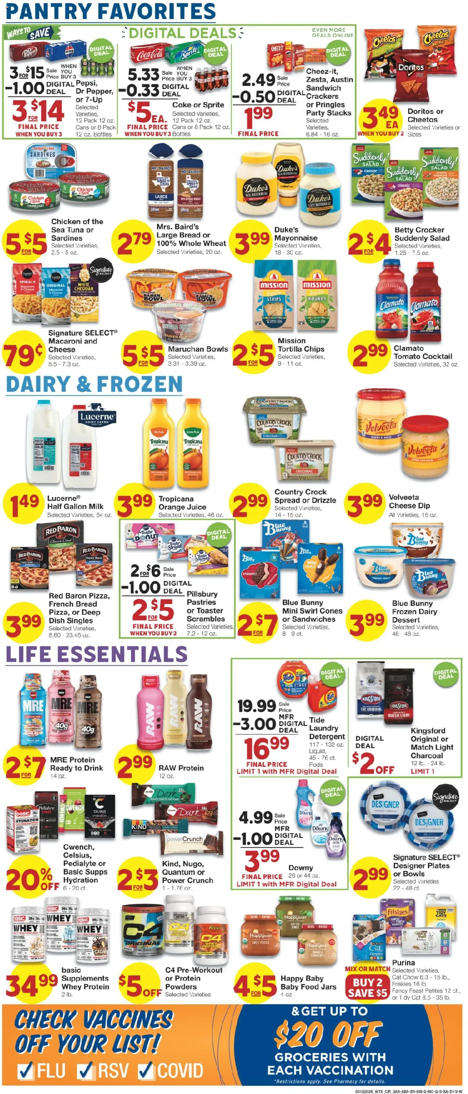 United Supermarkets Weekly Ad - valid from 17.03.2026 | Page: 3 | Products: Toaster, Milk, Detergent, Cream