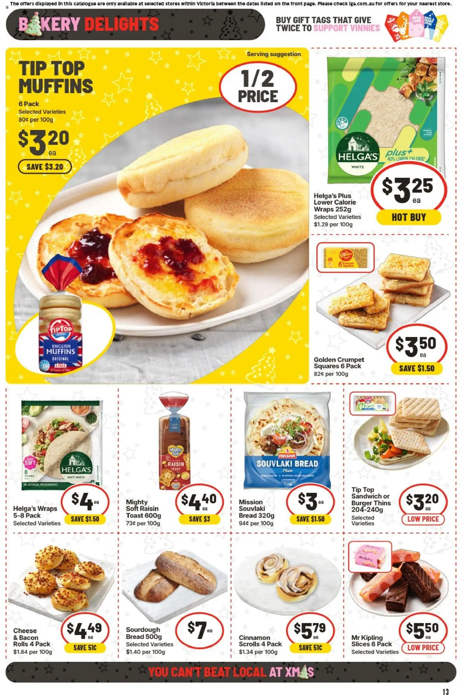IGA catalogue - valid from 10.12.2025 | Page: 20 | Products: Bacon, Cheese, Bread, Muffins