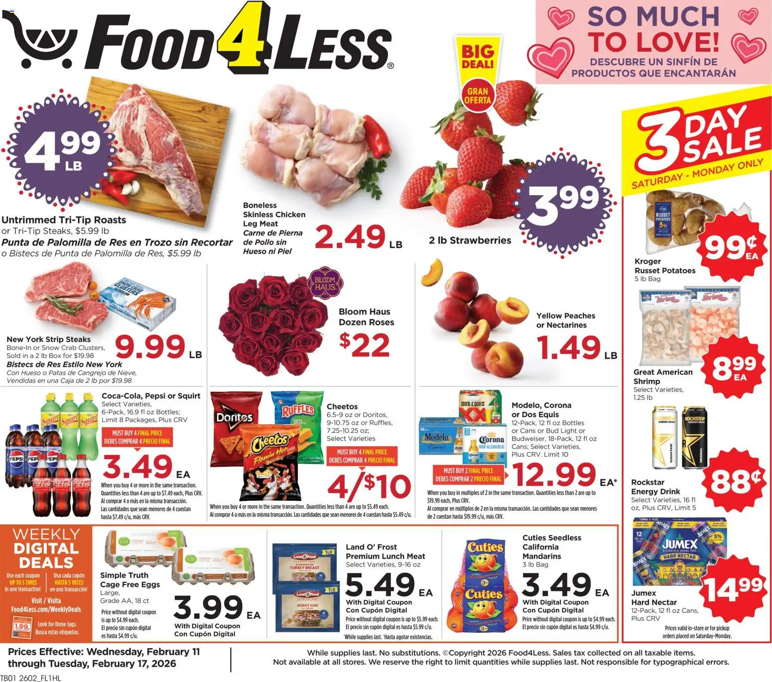 Food 4 Less Weekly Ad - valid from 11.02.2026 | Page: 1