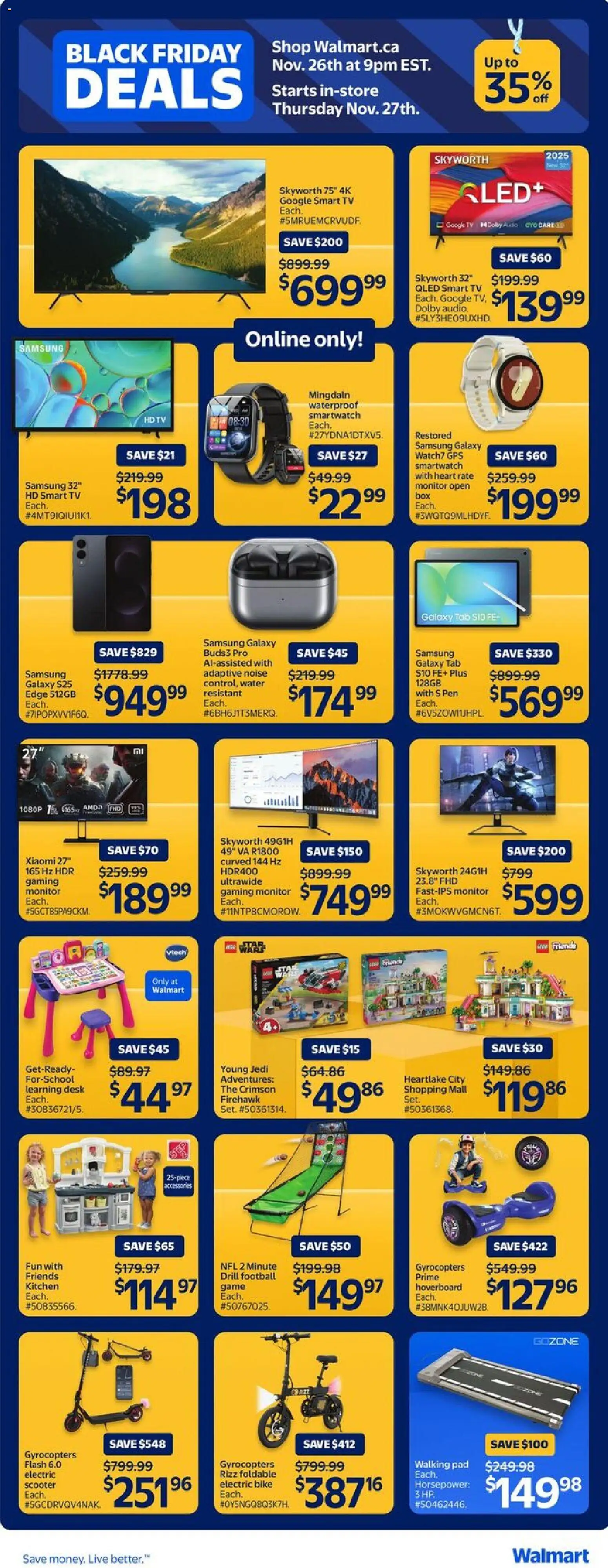 Walmart flyer valid from 26.11.2025 | Page: 8 | Products: Tv, Audio, Game, Smartwatch