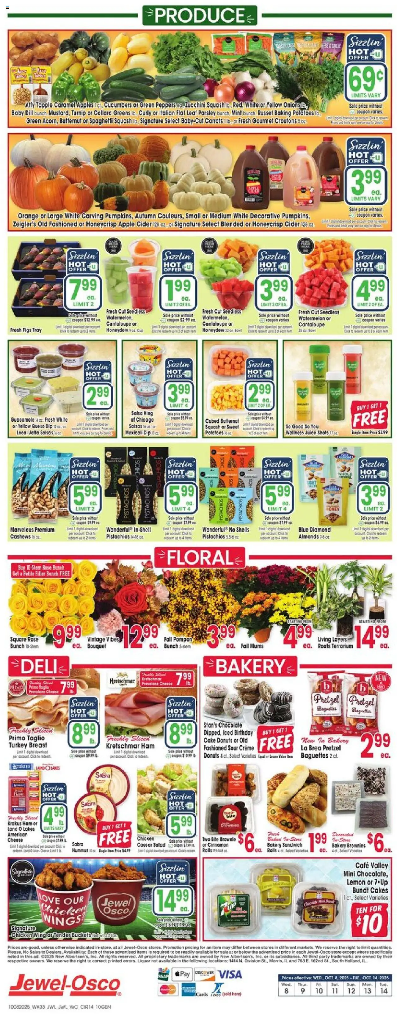 Jewel Osco Weekly Ad - IL - valid from 08.10.2025 | Page: 14 | Products: Squash, Juice, Salad, Lime