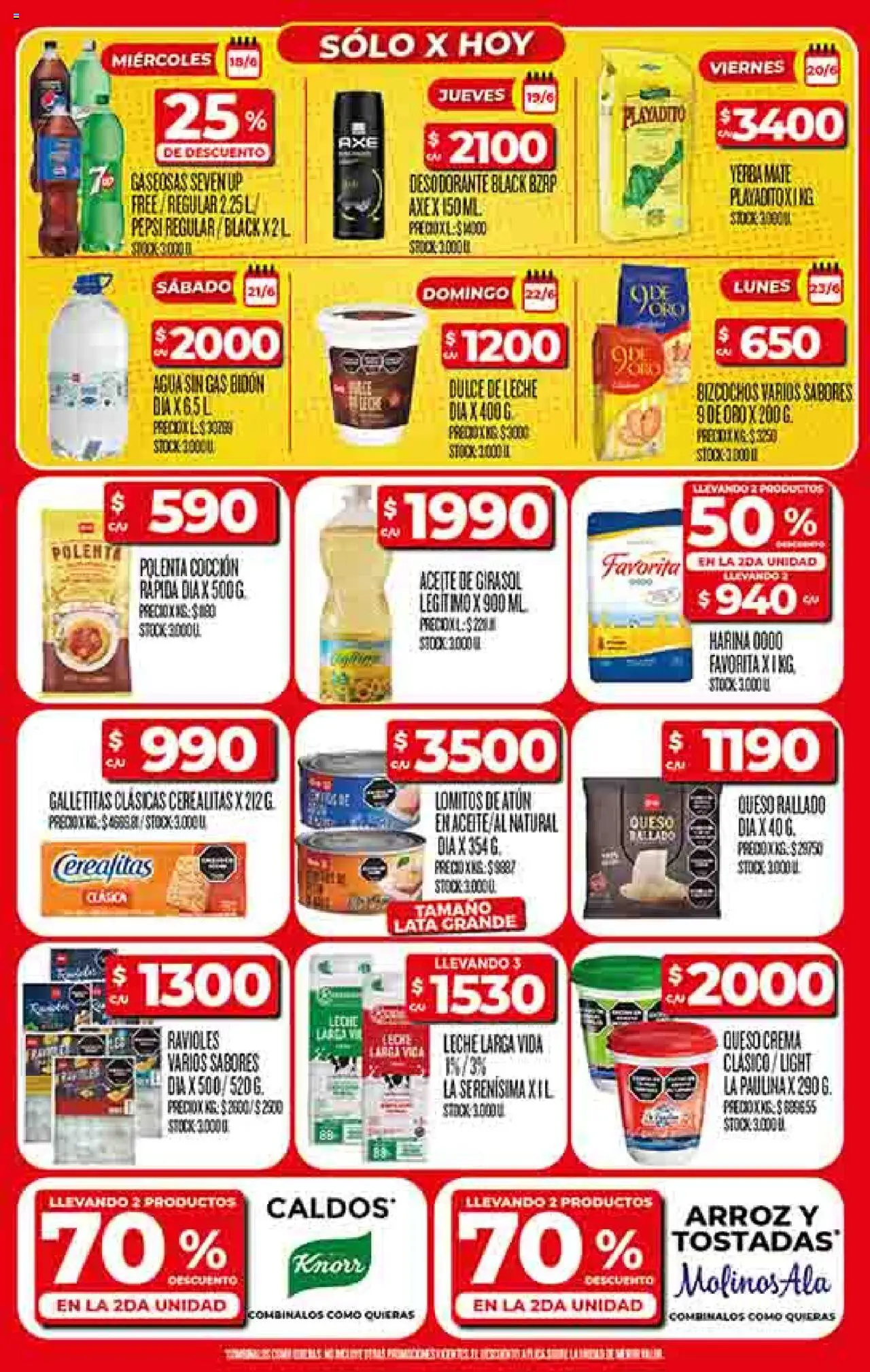 Supermercado DIA Ofertas │ válido desde el 18.06.2025 | Página: 2 | Productos: Galletitas, Yerba, Dulce de leche, Queso crema