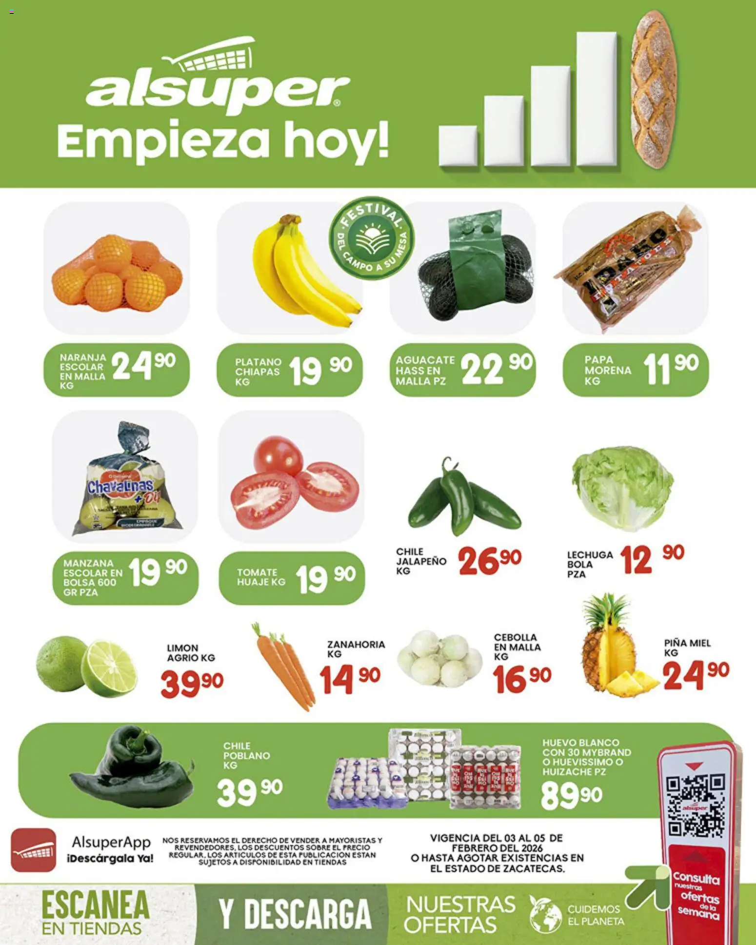 Nuevas ofertas de Alsuper válidas en toda la República Mexicana desde el 03.02.2026. ¡Encuentra las mejores ofertas en Alsuper folleto Zacatecas! | Página: 1