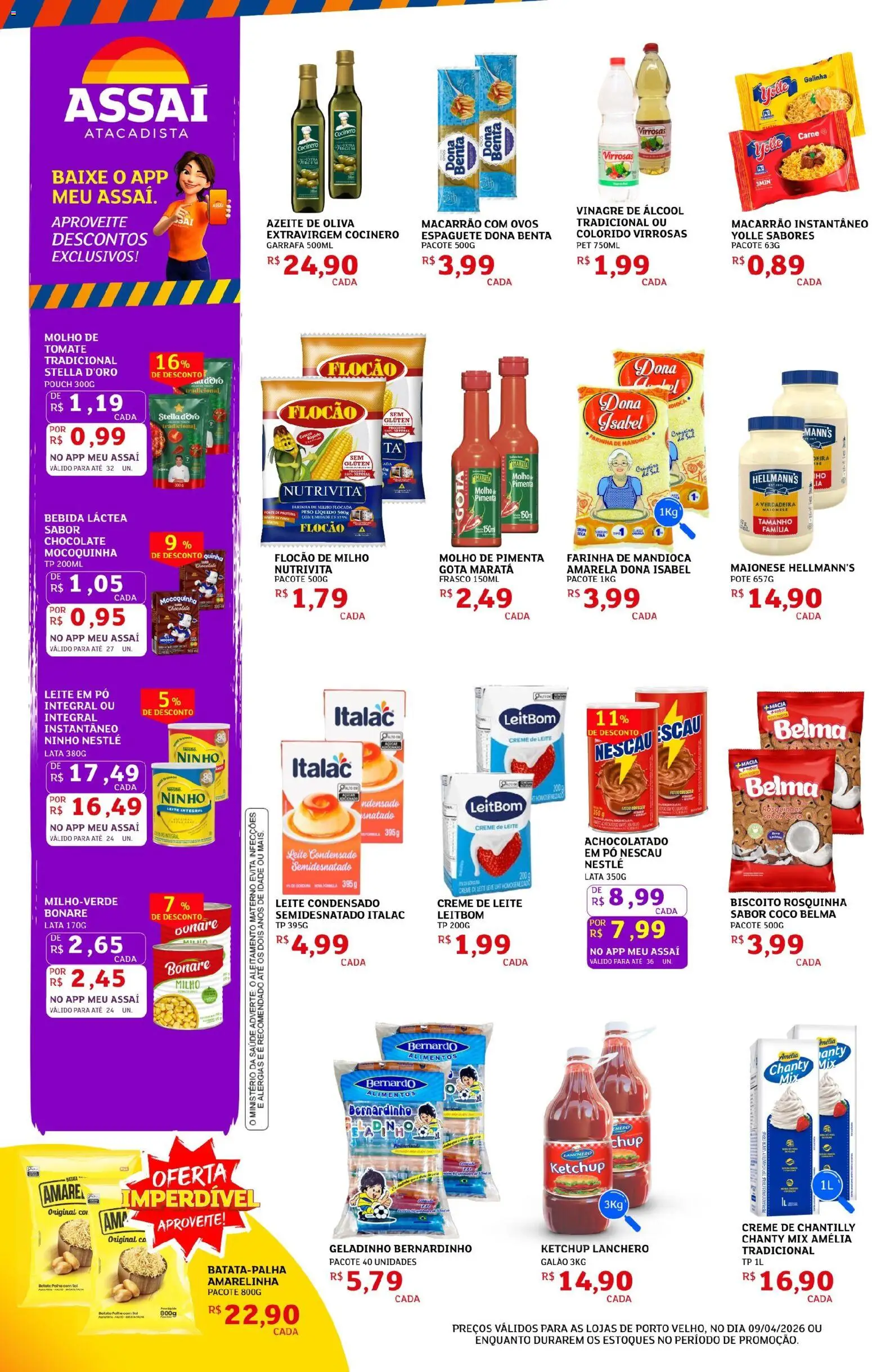 Assaí Atacadista Folheto - válido de 09.04.2026 | Página: 2 | Produtos: Ovos, Ketchup, Bebida, Maionese
