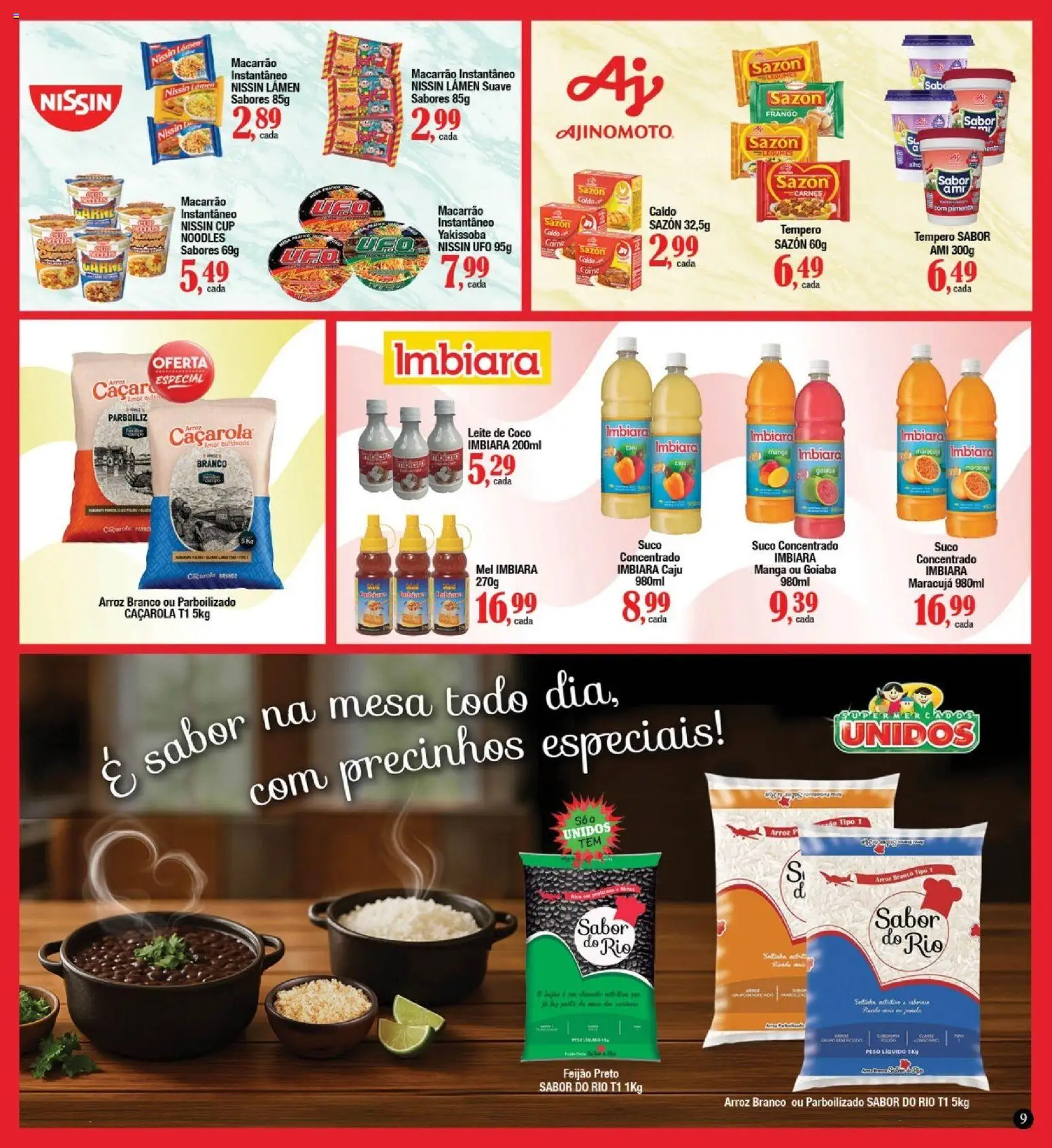 Supermercados Unidos Folheto - válido de 16.04.2026 | Página: 9 | Produtos: Caju, Coco, Maracujá, Macarrão
