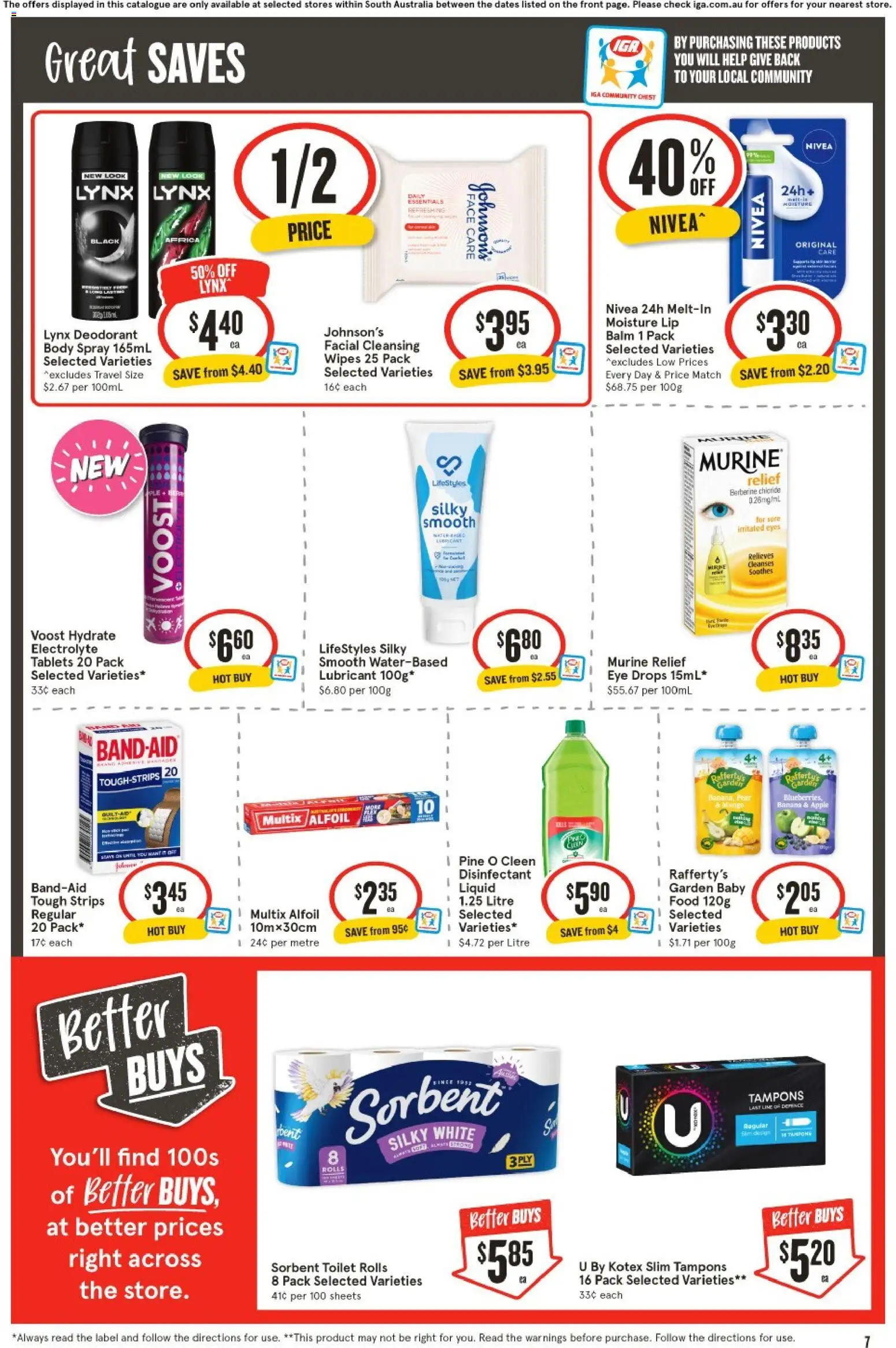 IGA catalogue - valid from 04.02.2026 | Page: 7 | Products: Toilet, Lubricant, Tampons, Tablets