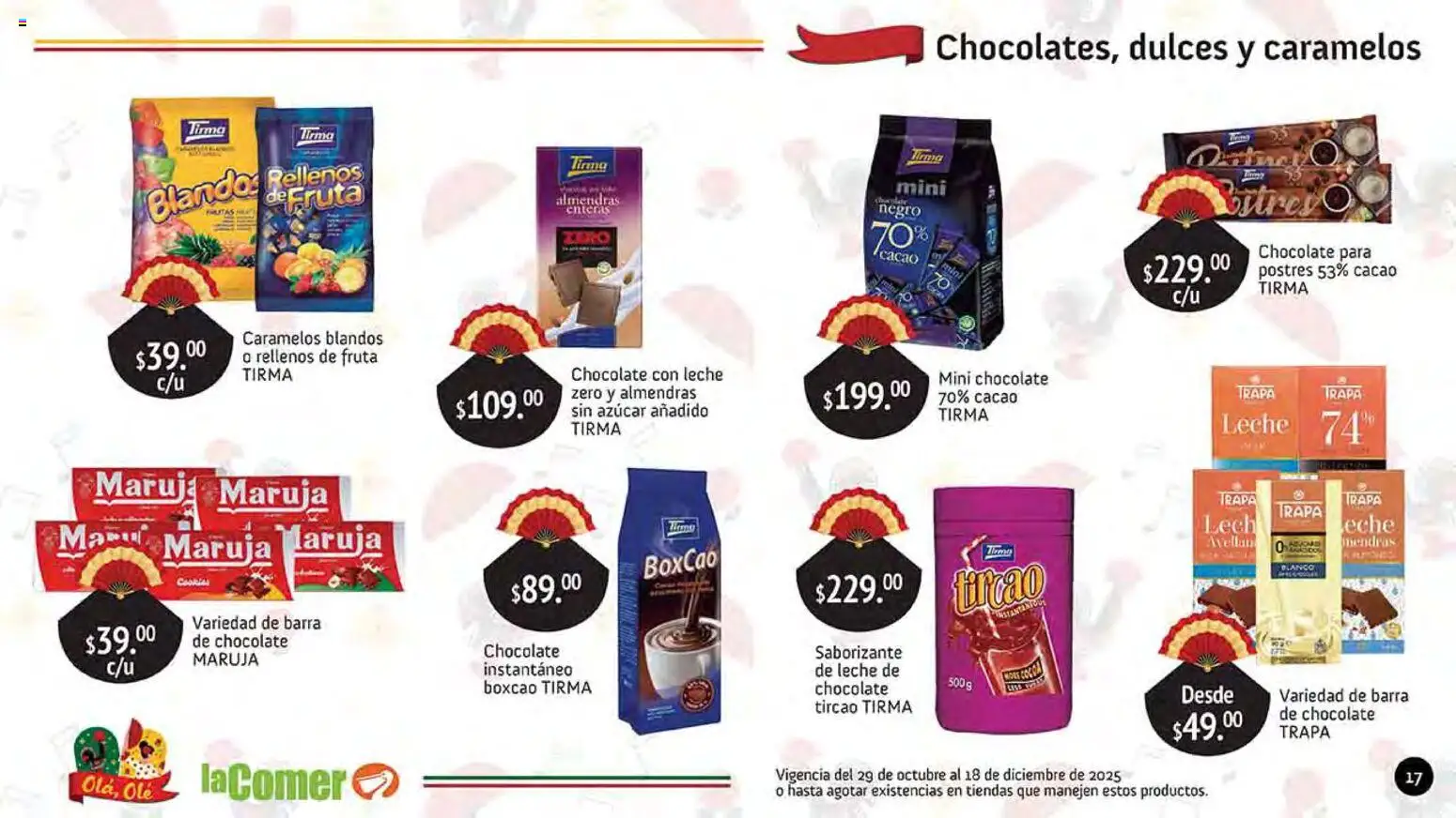 Nuevas ofertas de La Comer válidas en toda la República Mexicana desde el 29.10.2025. ¡Encuentra las mejores ofertas en La Comer folleto Olá, Olé! | Página: 17 | Productos: Almendras, Azúcar, Leche, Chocolate