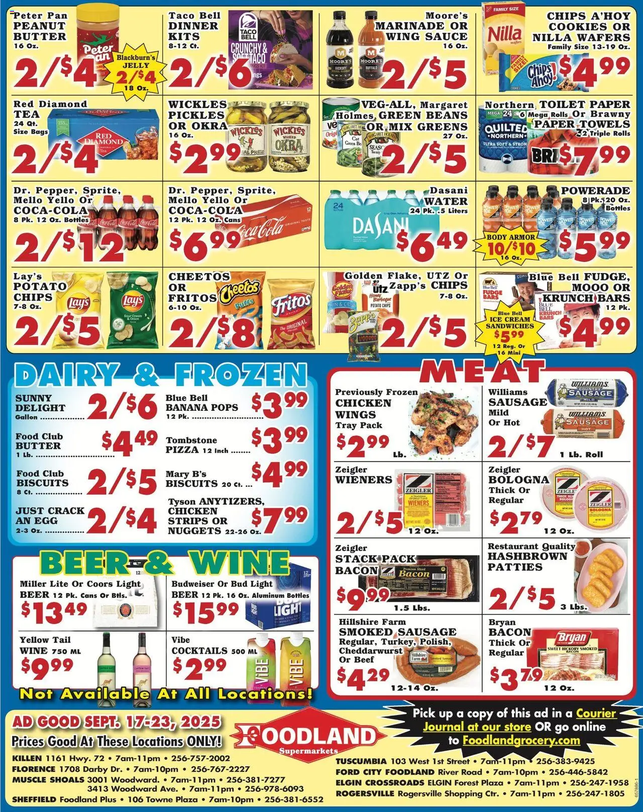 Foodland Weekly Ad - valid from 17.09.2025 | Page: 2 | Products: Beer, Beef, Sauce, Sausage