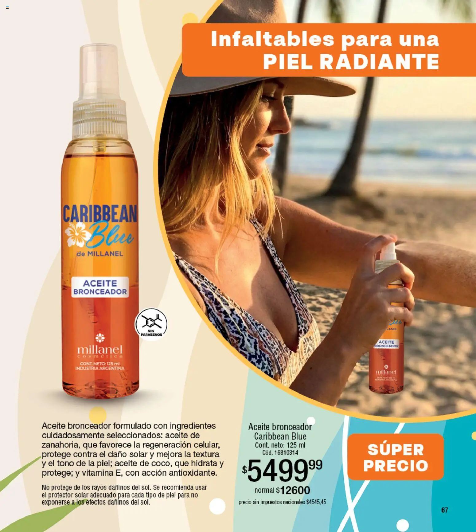 Millanel - Catálogo │ válido desde el 02.03.2026 | Página: 67 | Productos: Aceite, Bronceador, Protector solar, Radiante