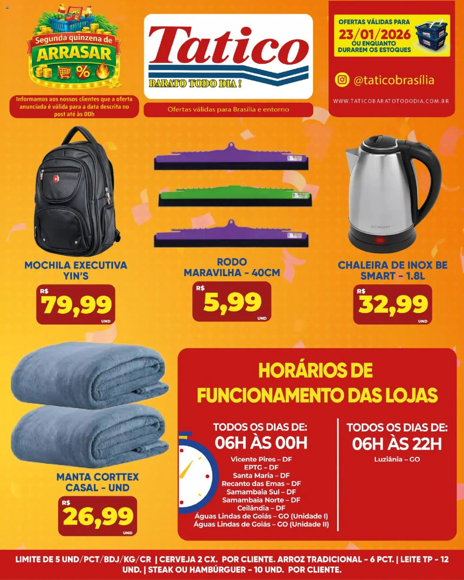Tatico Folheto - válido de 23.01.2026 | Página: 14 | Produtos: Chaleira, Leite, Cerveja, Rodo