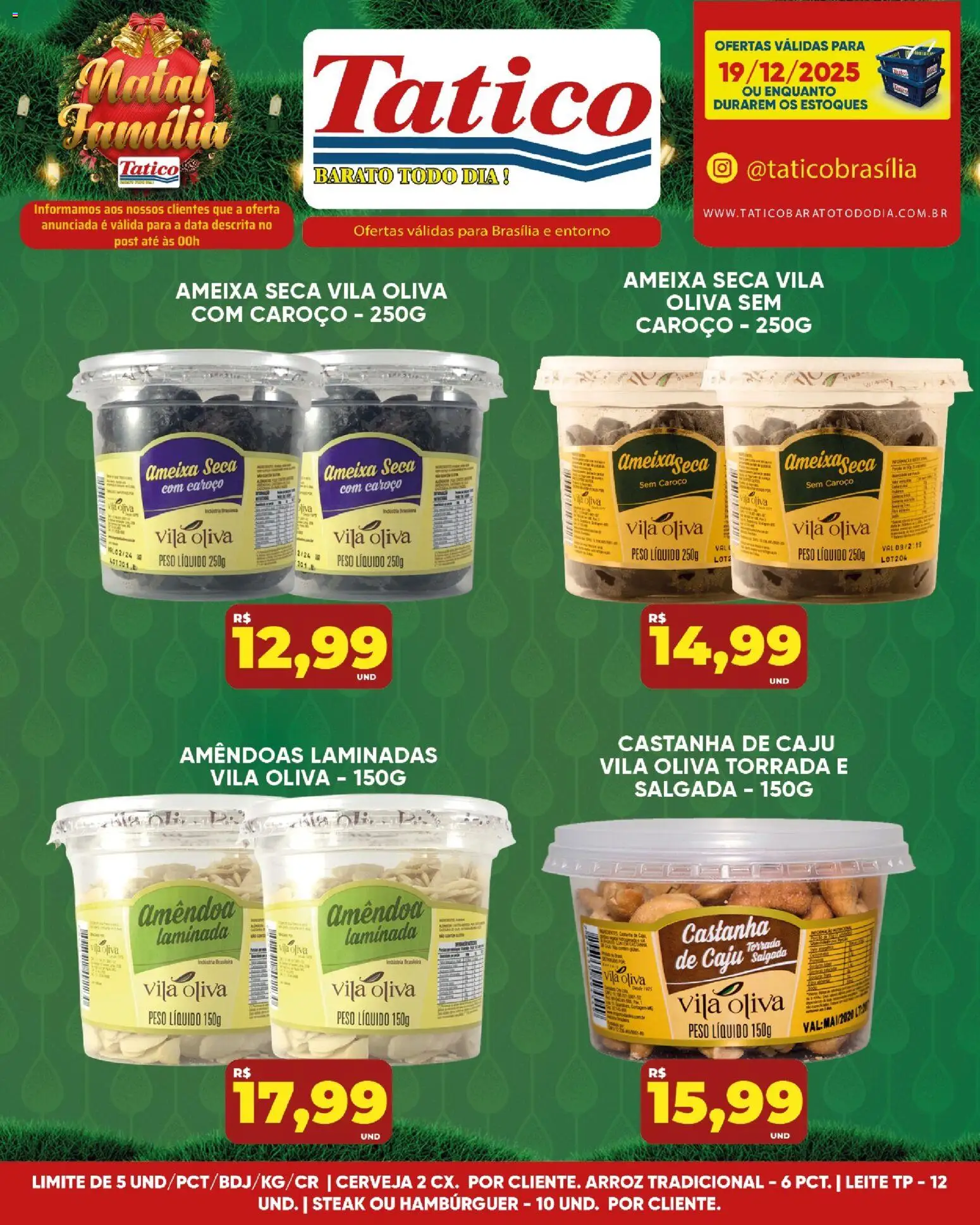 Tatico Folheto - válido de 19.12.2025 | Página: 12 | Produtos: Leite, Cerveja, Arroz, Ameixa